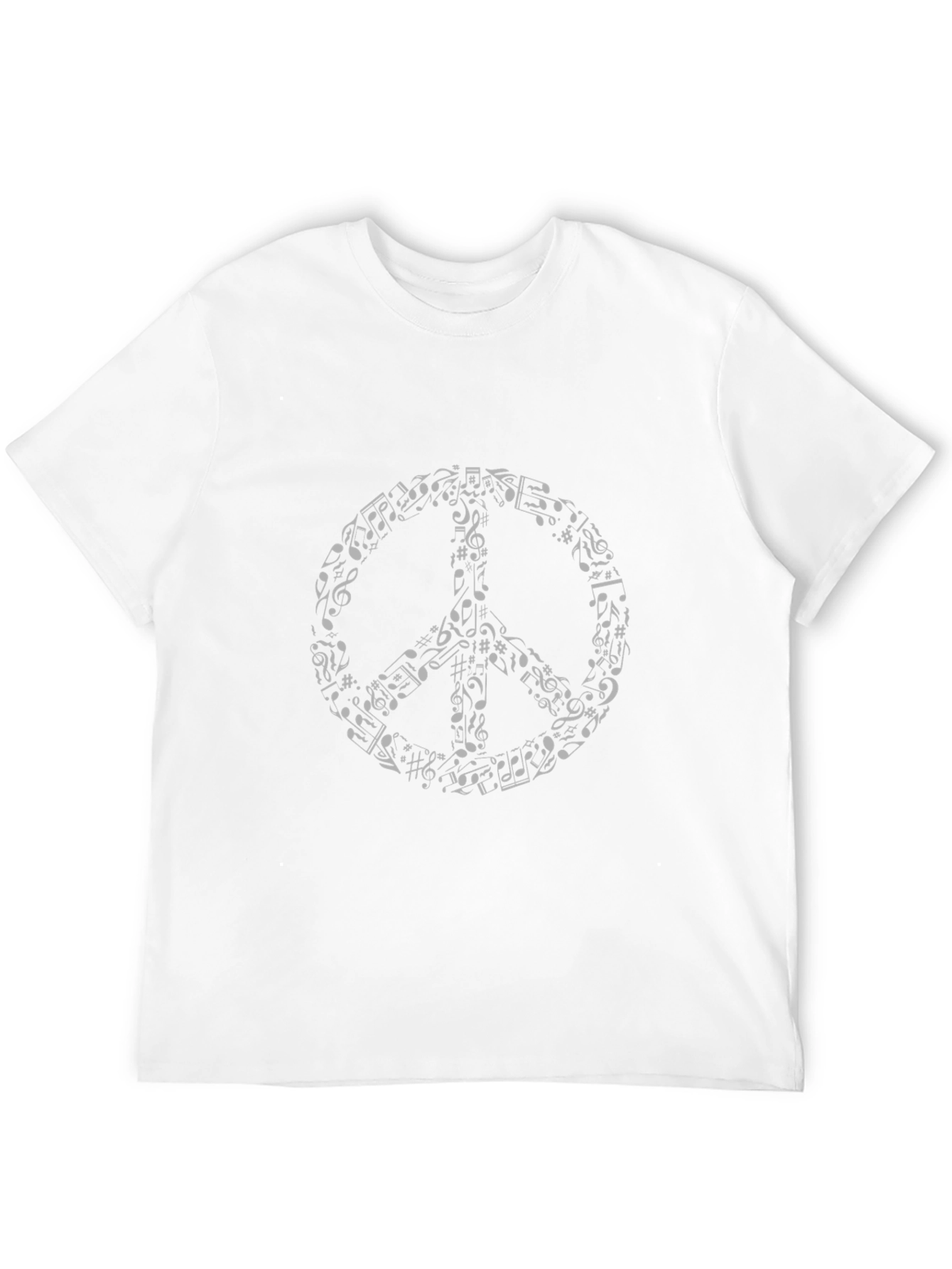 Music Notes Peace Sign Black T-Shirt