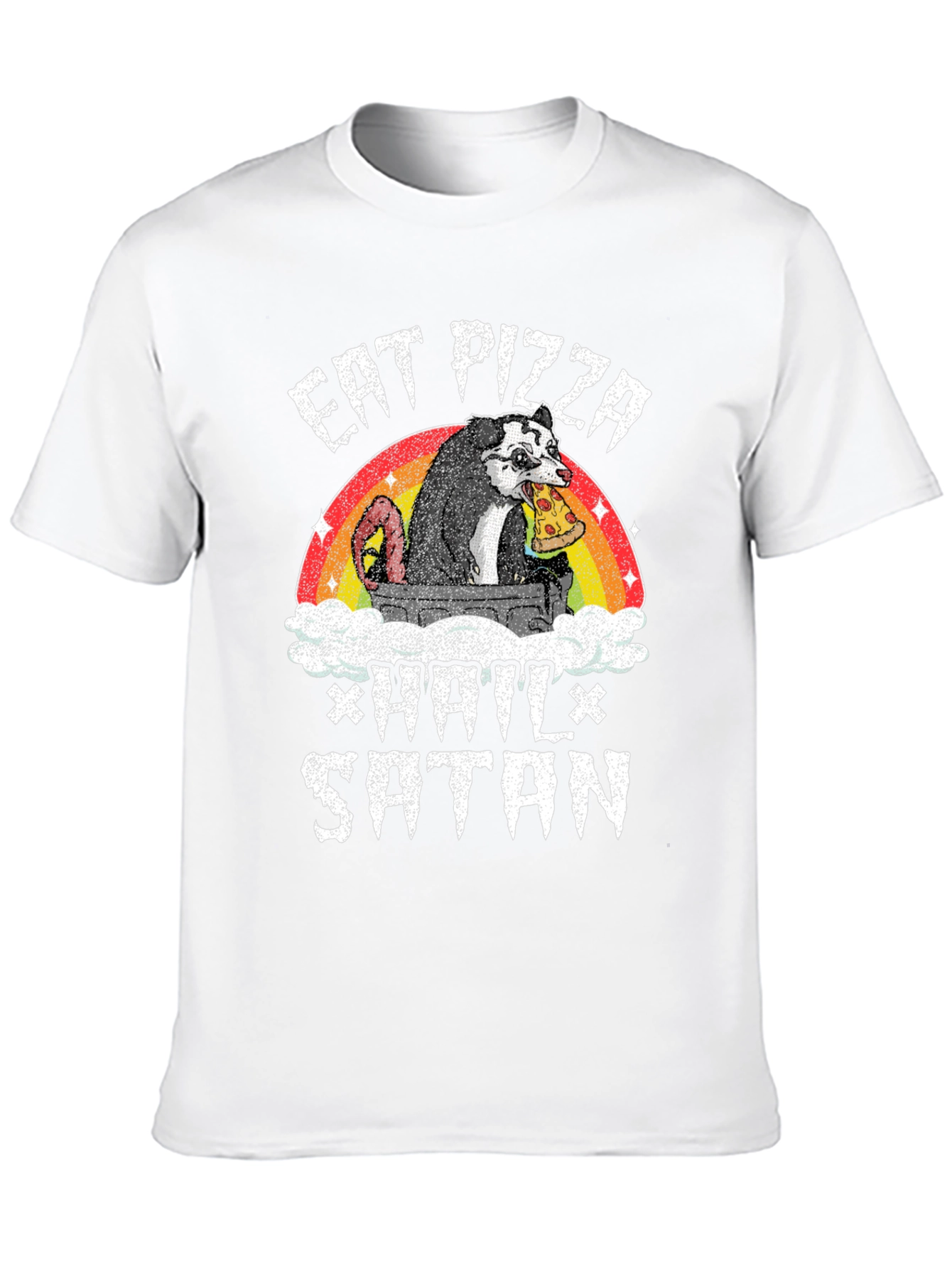 Eat Pizza Hail Satan Opossum T-Shirt