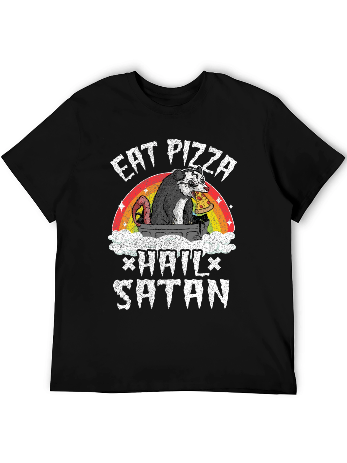 Eat Pizza Hail Satan Opossum T-Shirt