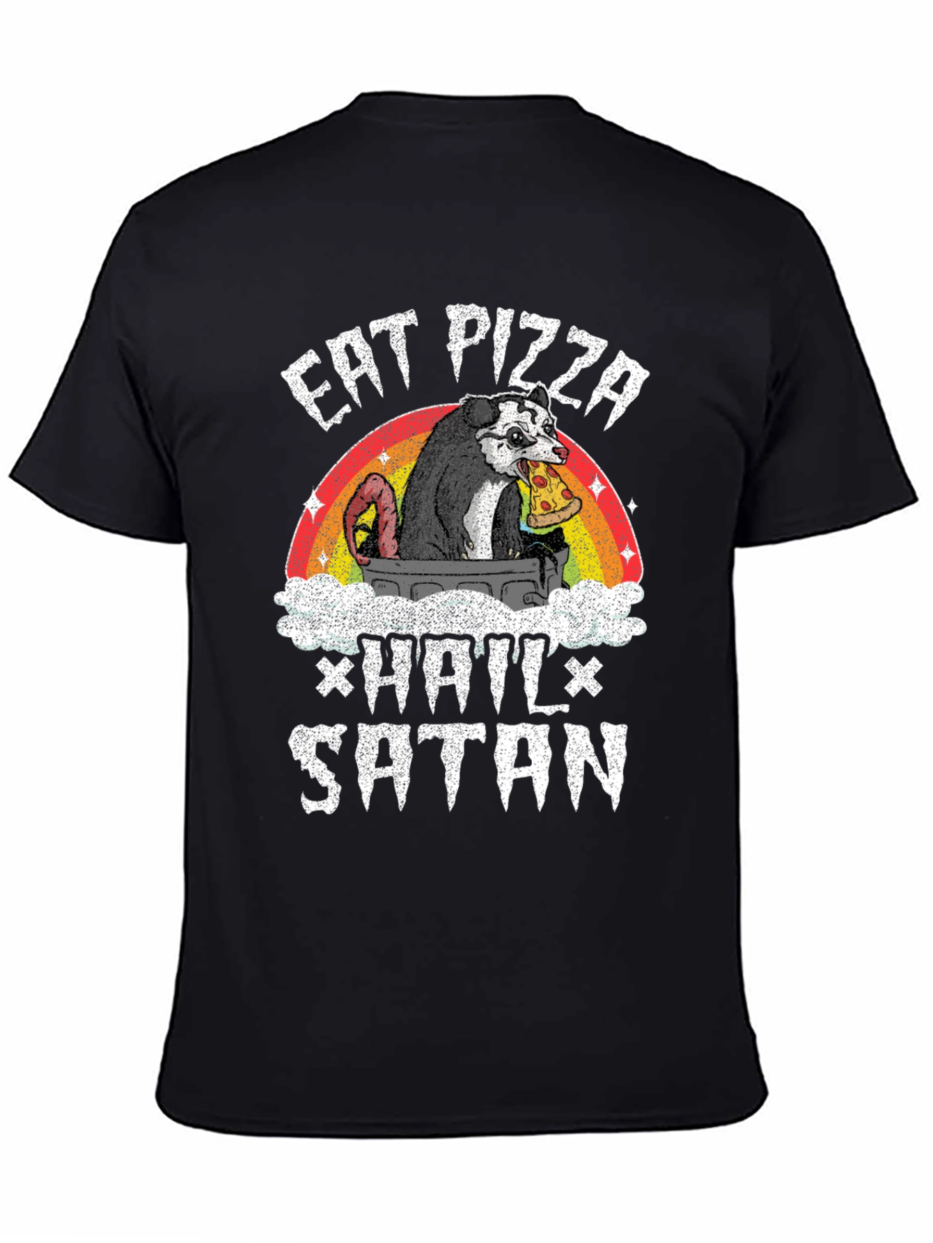 Eat Pizza Hail Satan Opossum T-Shirt