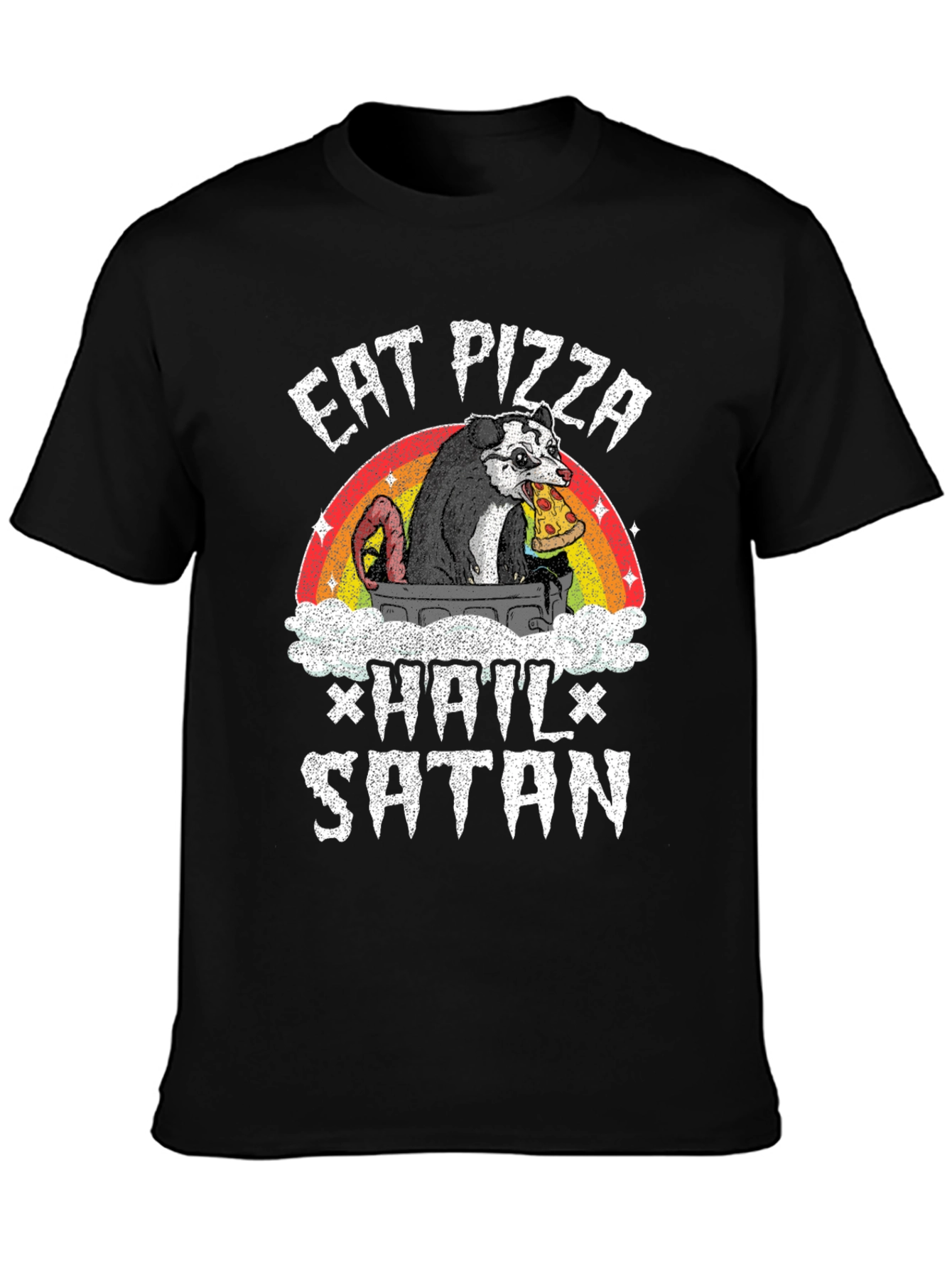 Eat Pizza Hail Satan Opossum T-Shirt