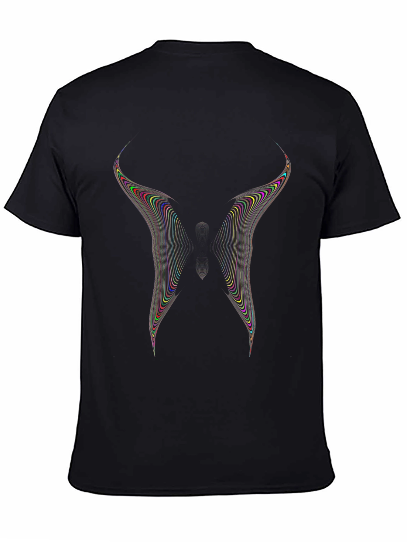 Abstract Butterfly Graphic Black T-Shirt