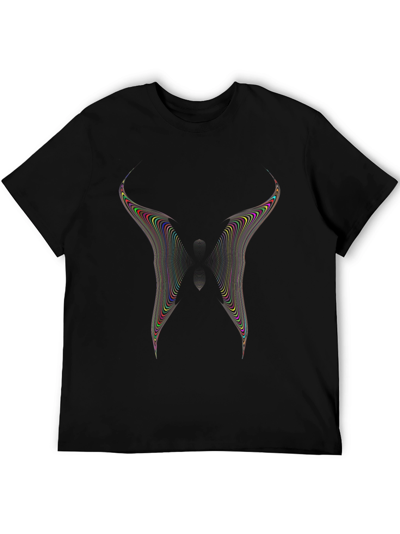 Abstract Butterfly Graphic Black T-Shirt