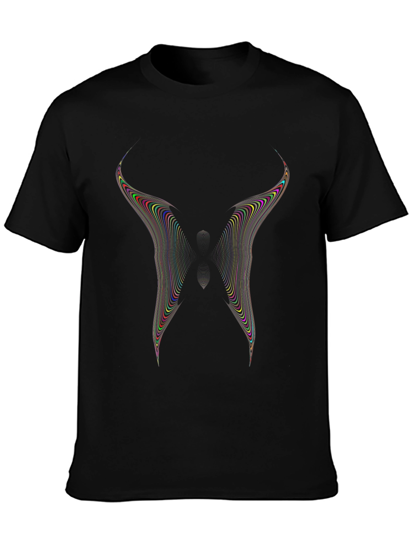 Abstract Butterfly Graphic Black T-Shirt