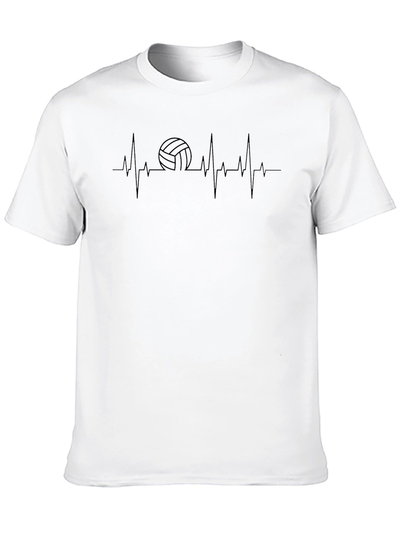 Volleyball Heartbeat Graphic Tee - Black