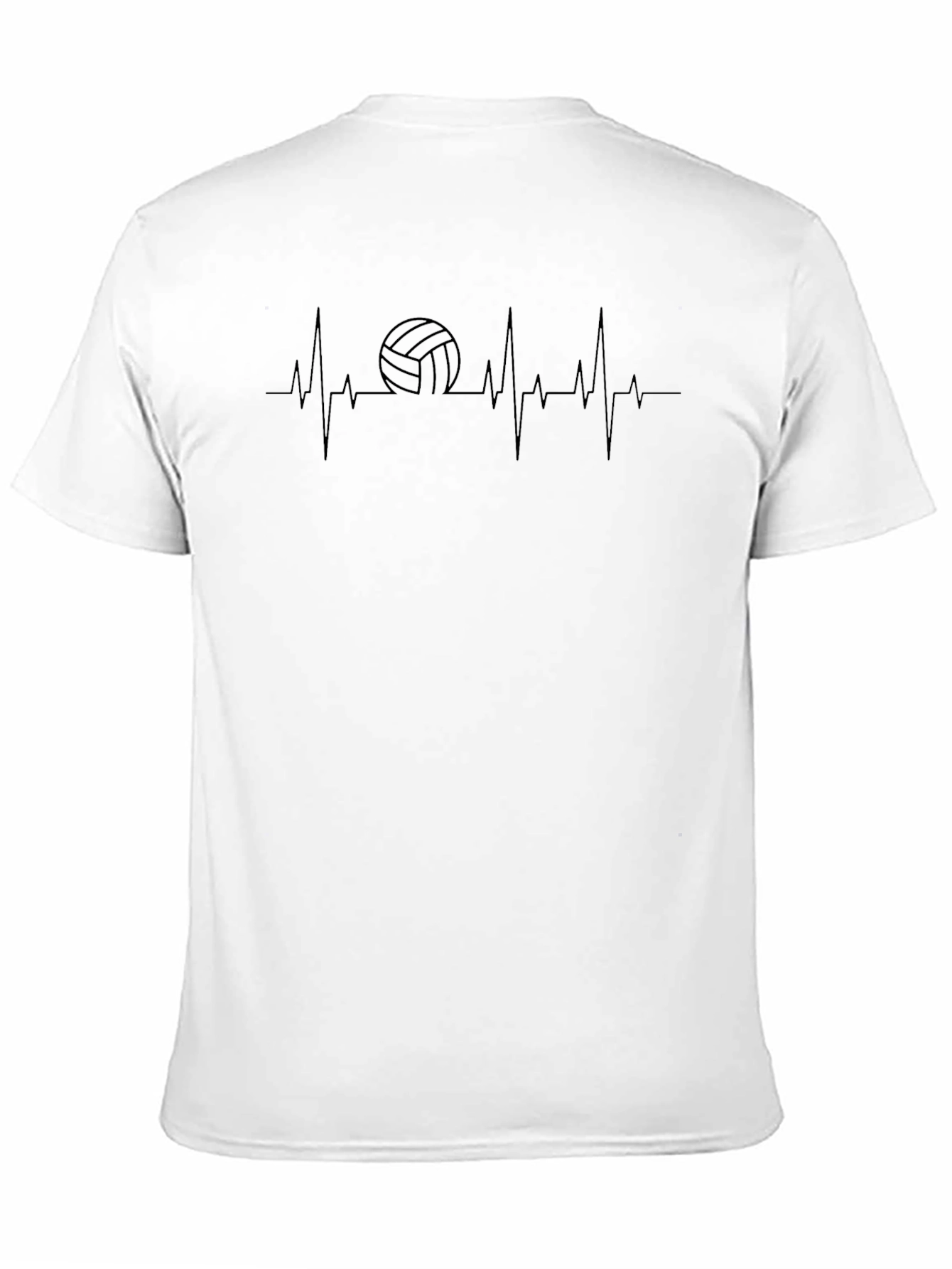 Volleyball Heartbeat Graphic Tee - Black