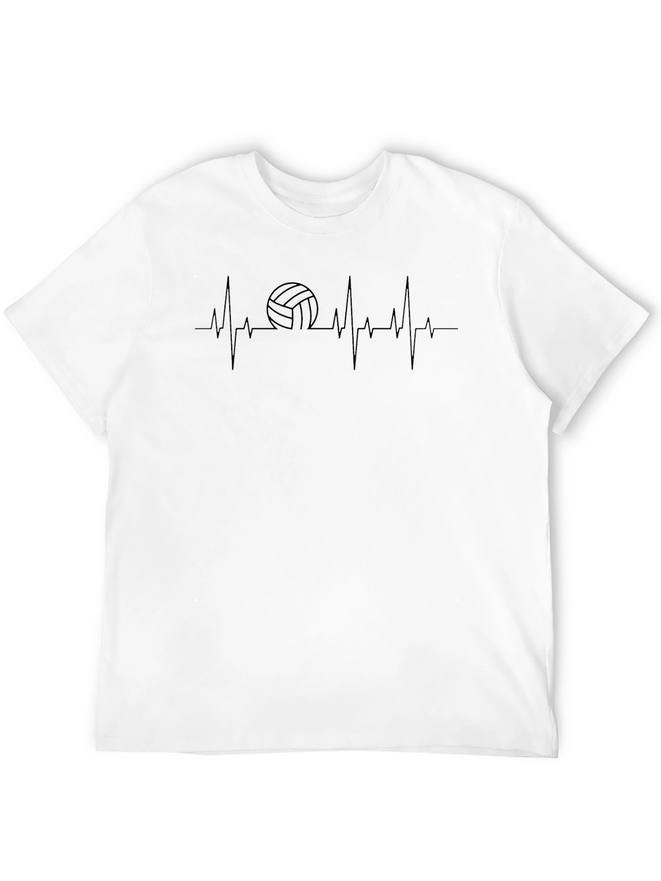 Volleyball Heartbeat Graphic Tee - Black