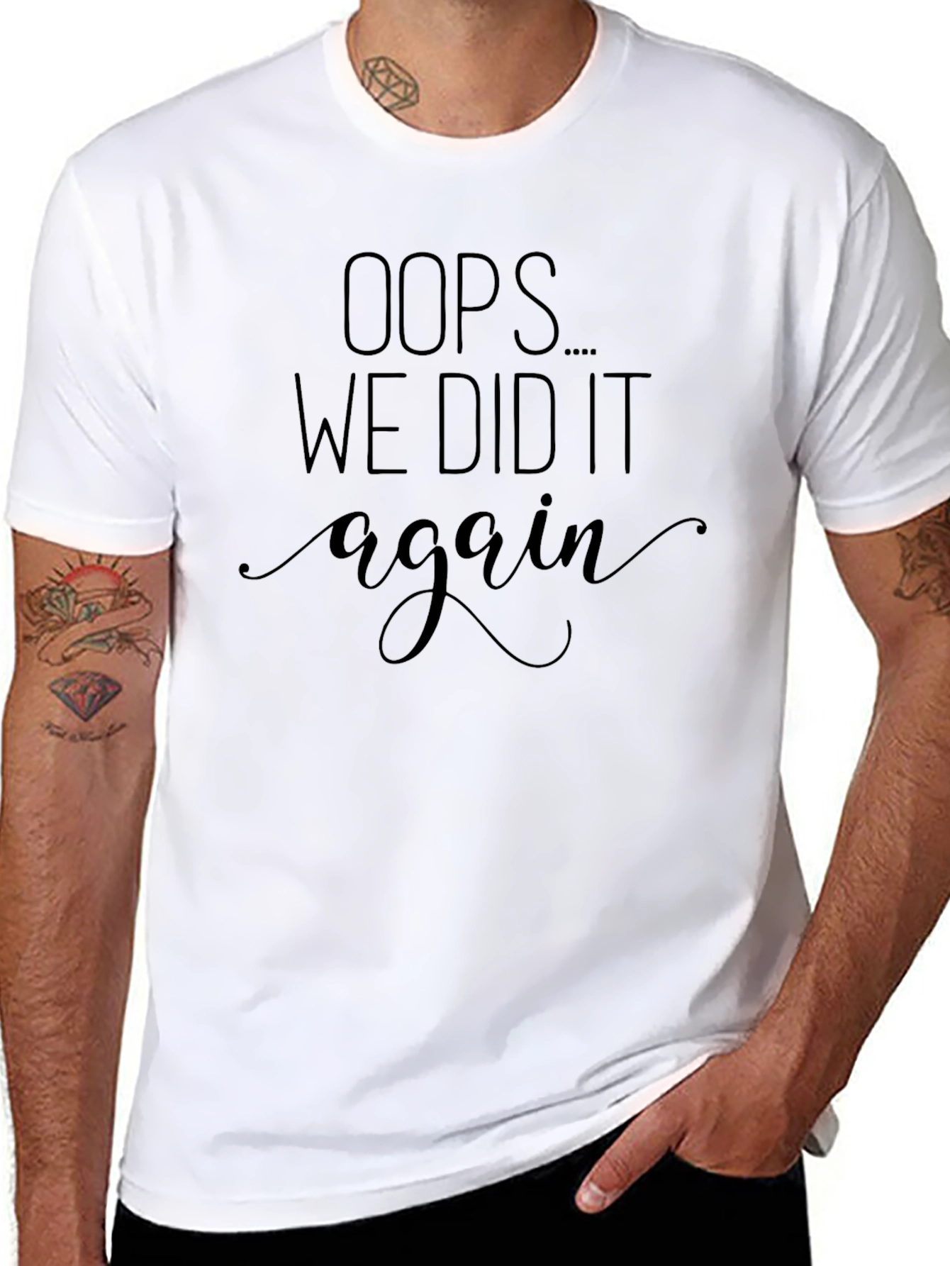 Oops We Did It Again Black Graphic Tee