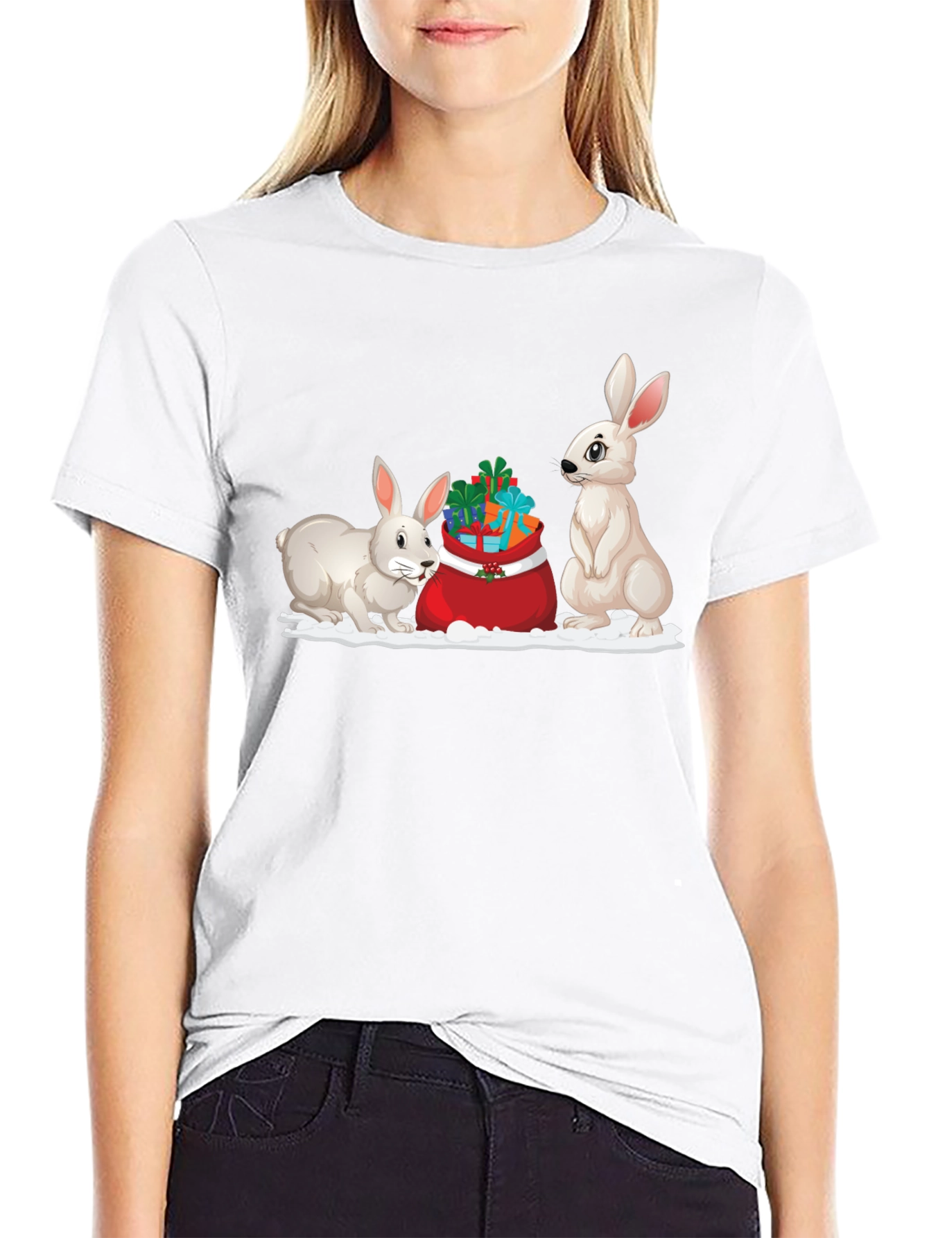 Festive Rabbit Holiday T-Shirt