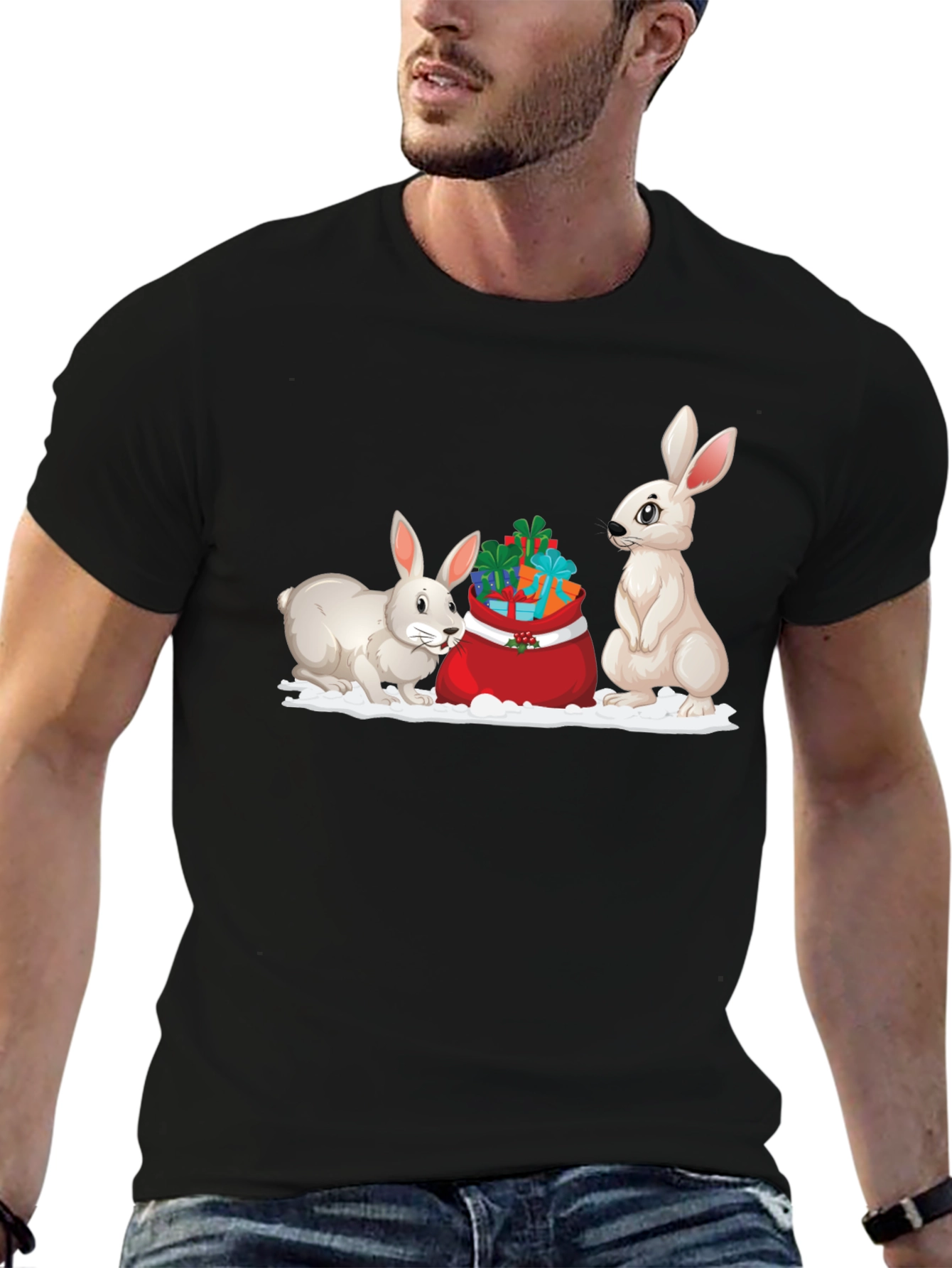 Festive Rabbit Holiday T-Shirt