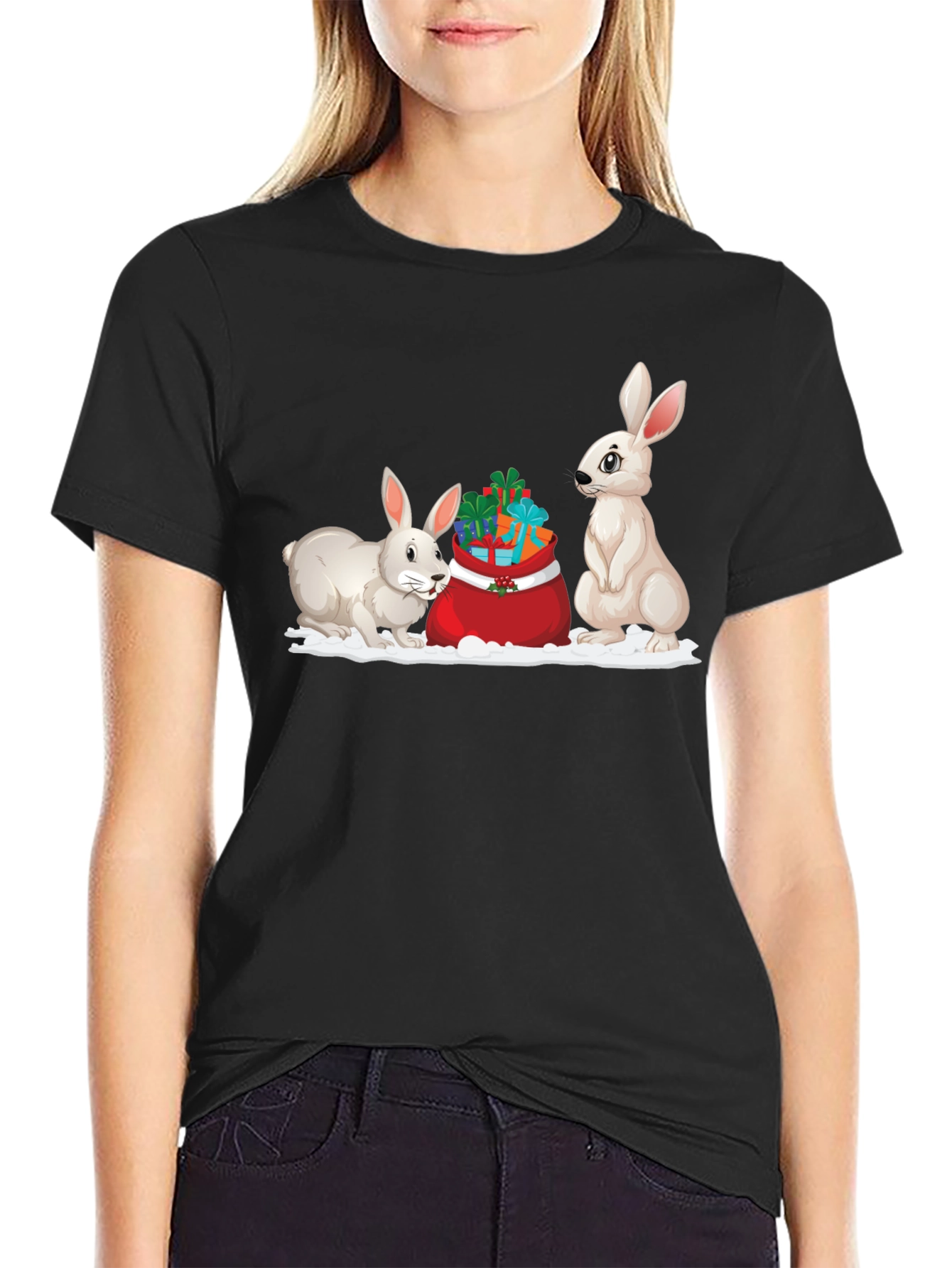 Festive Rabbit Holiday T-Shirt