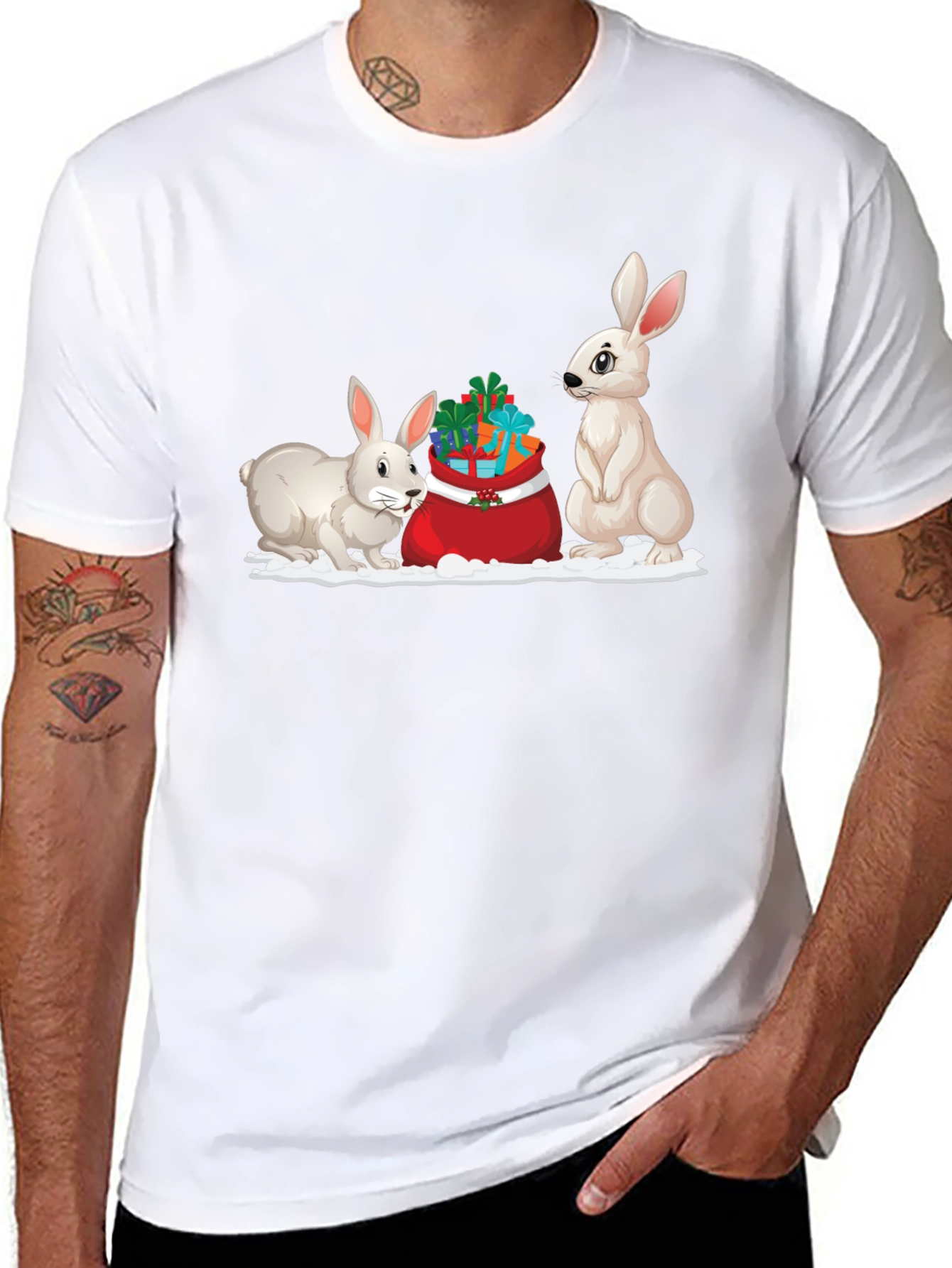 Festive Rabbit Holiday T-Shirt