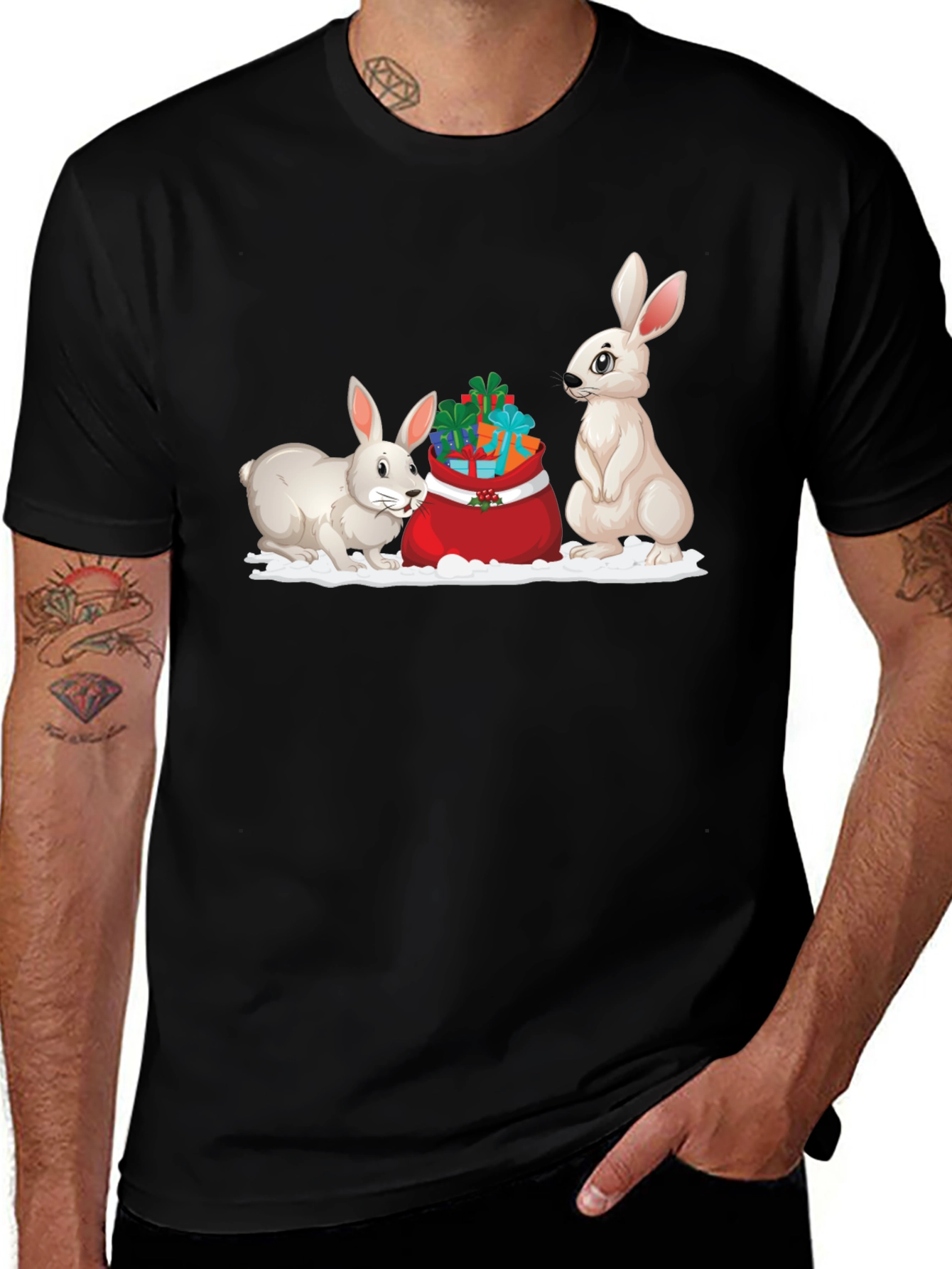 Festive Rabbit Holiday T-Shirt