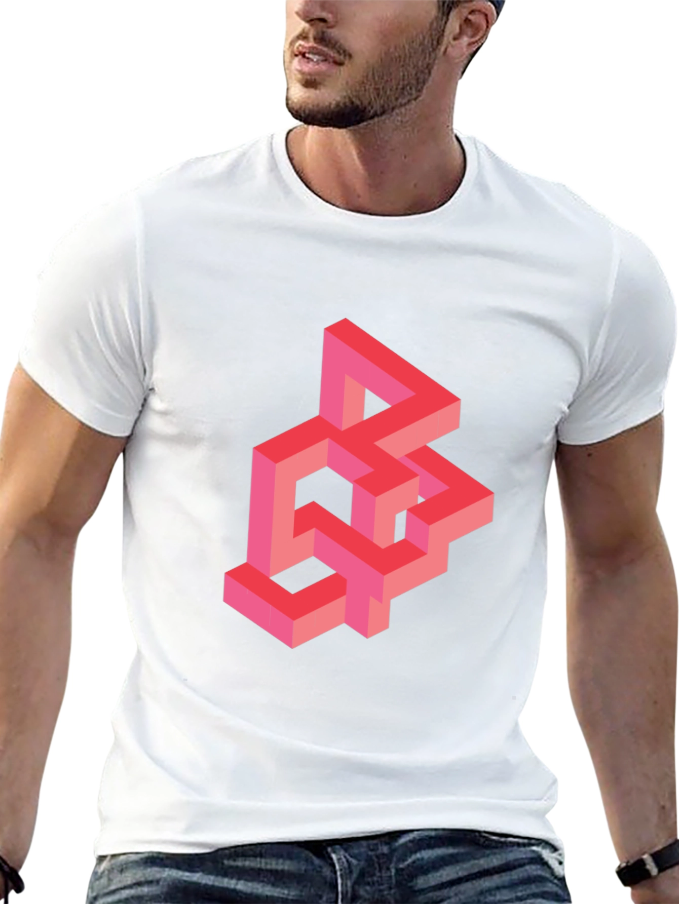 Geometric Illusion T-Shirt - Abstract Design