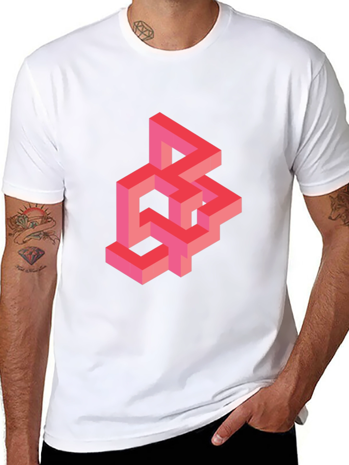 Geometric Illusion T-Shirt - Abstract Design