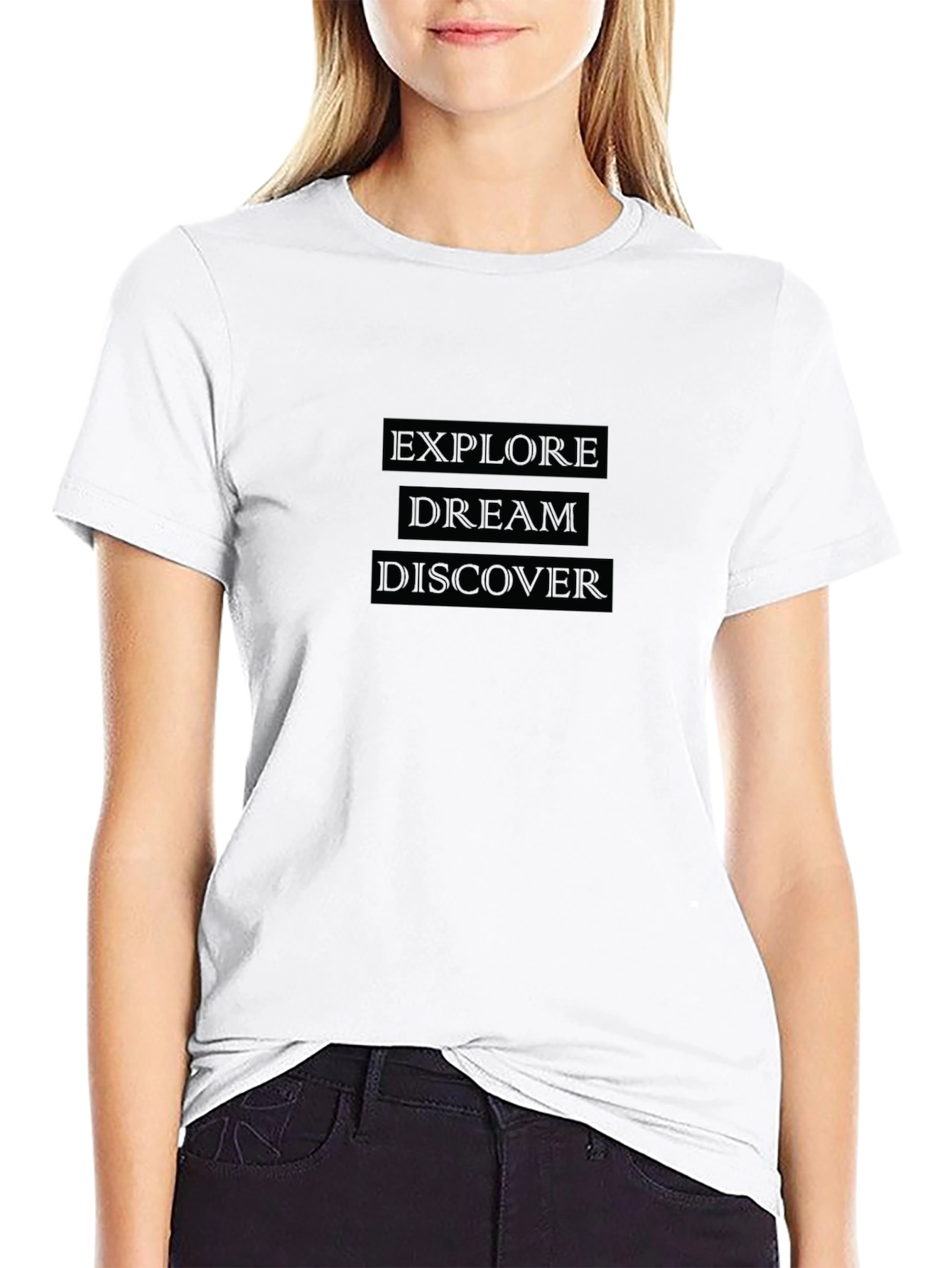 Explore Dream Discover Black T-Shirt