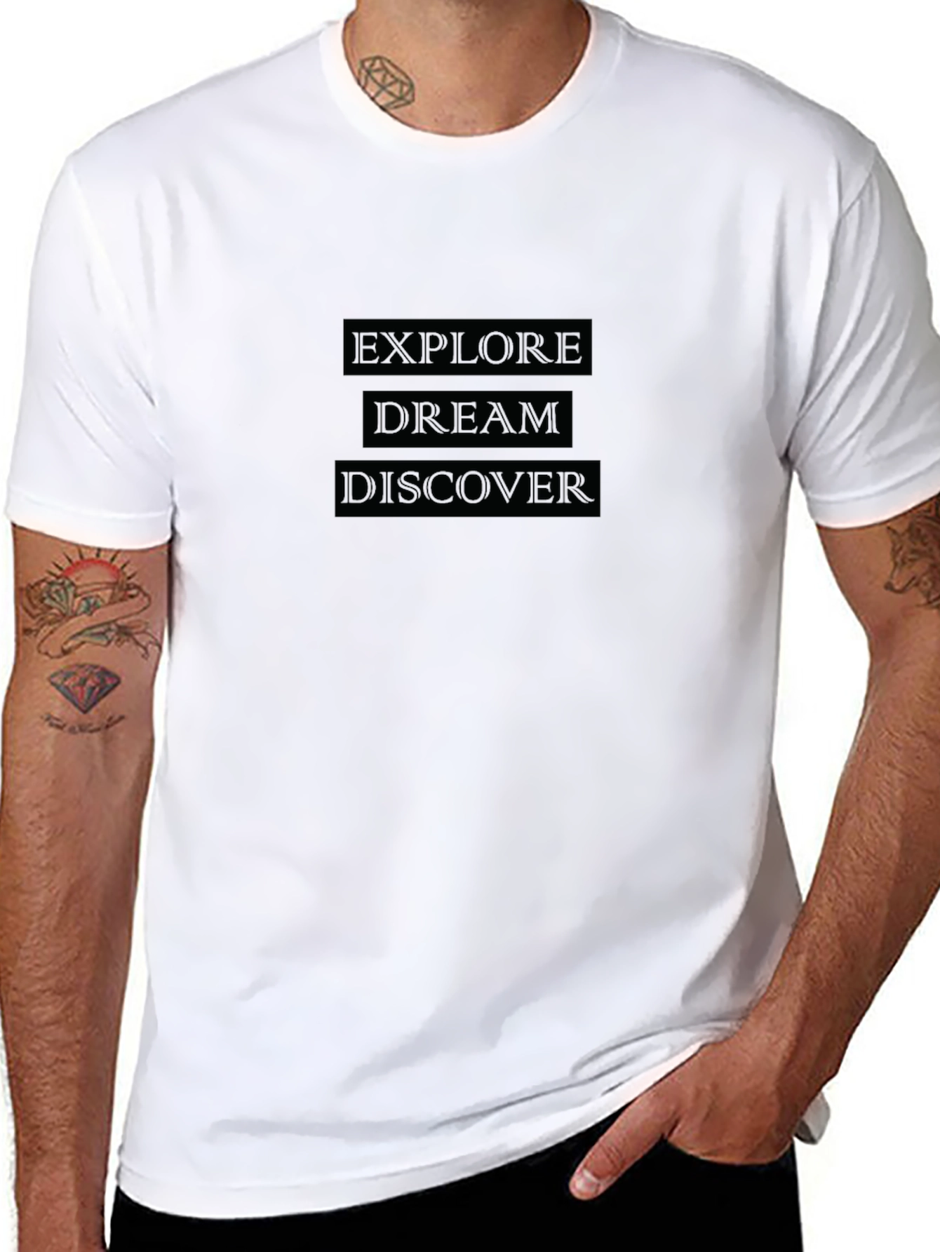 Explore Dream Discover Black T-Shirt