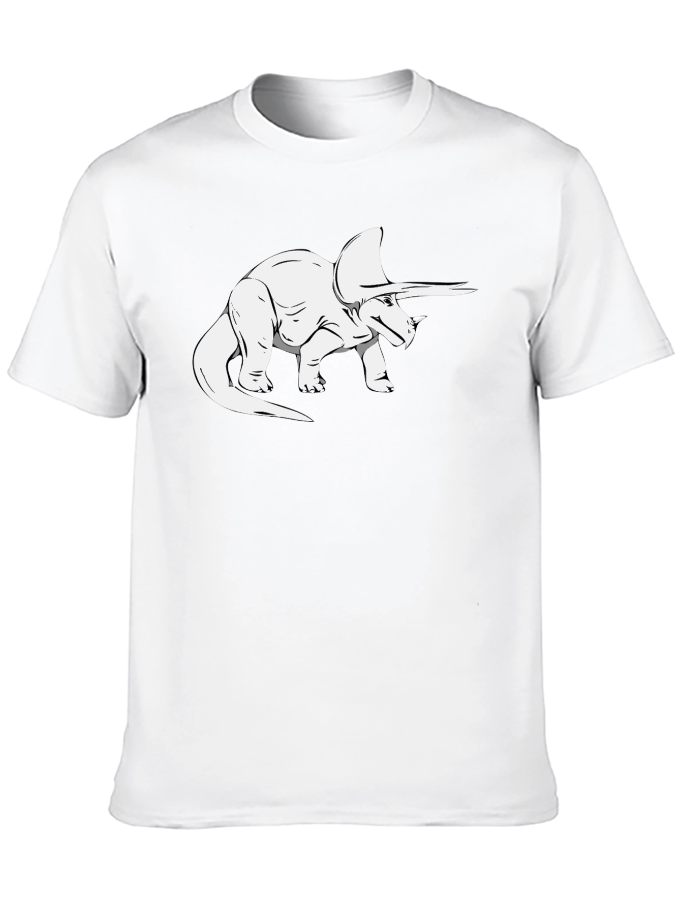 Triceratops Graphic Tee - Black Dinosaur Shirt