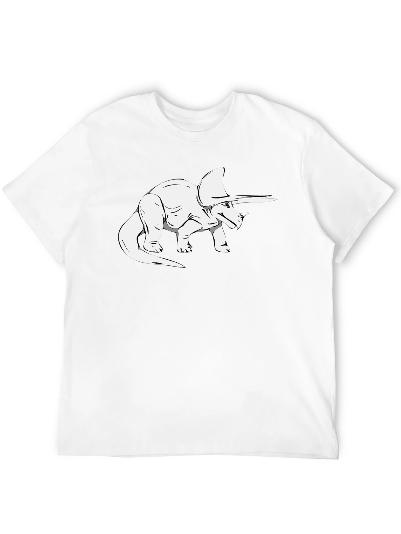 Triceratops Graphic Tee - Black Dinosaur Shirt