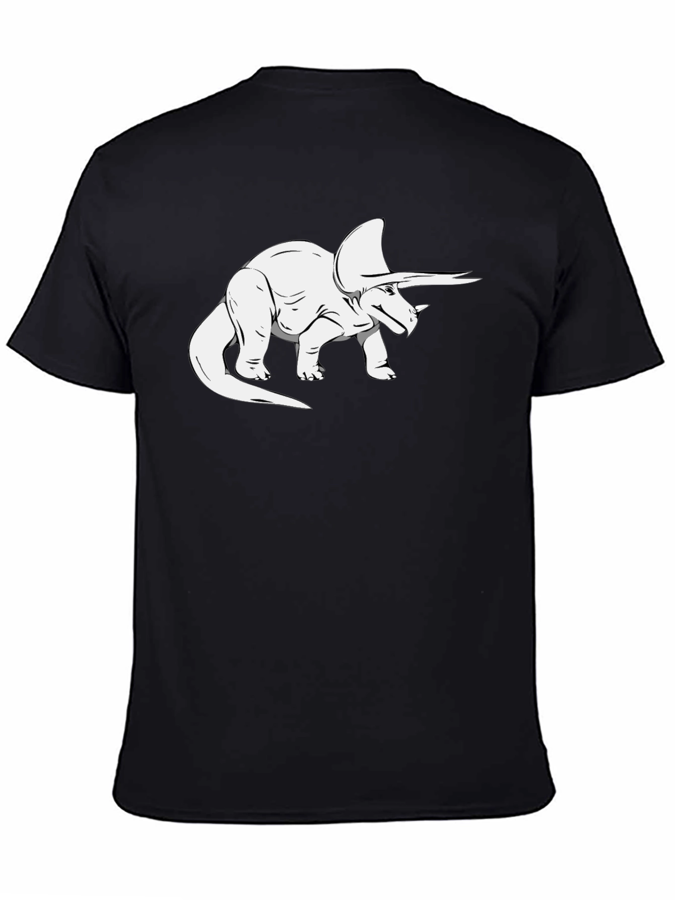 Triceratops Graphic Tee - Black Dinosaur Shirt