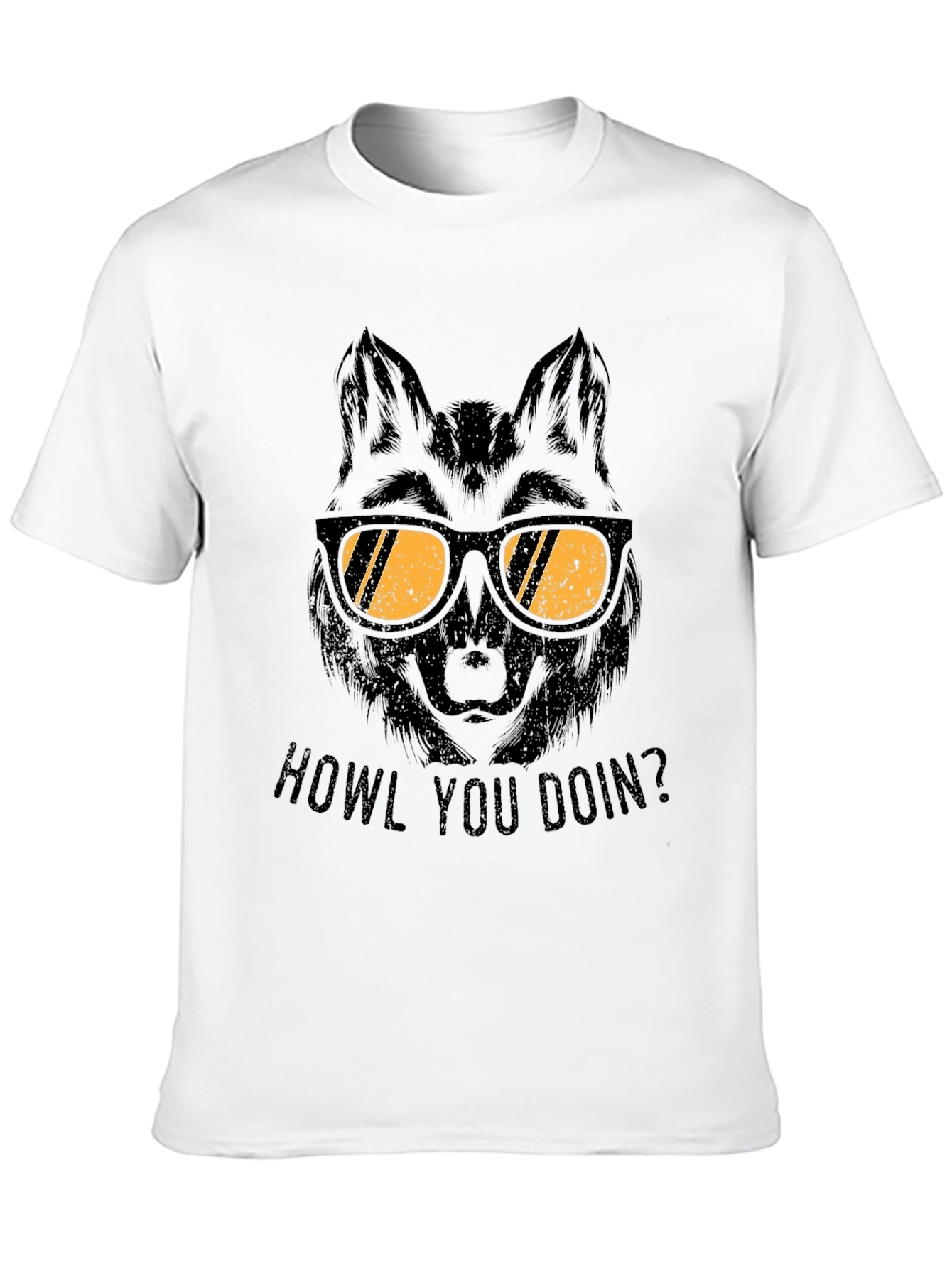 Wolf with Sunglasses T-Shirt - Howl You Doin?