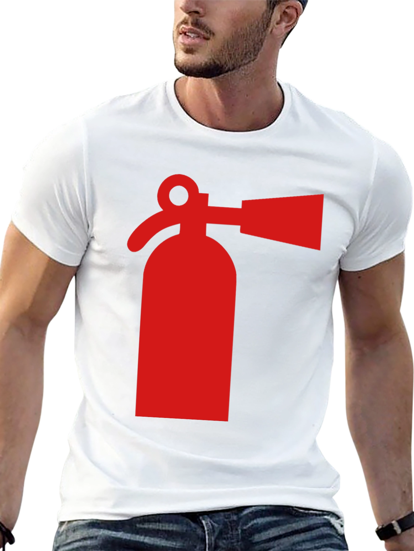 Fire Extinguisher Graphic Tee - Bold Statement Shirt