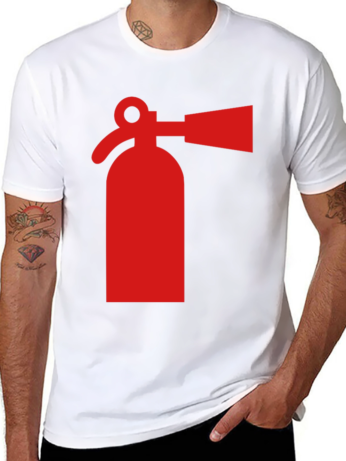 Fire Extinguisher Graphic Tee - Bold Statement Shirt