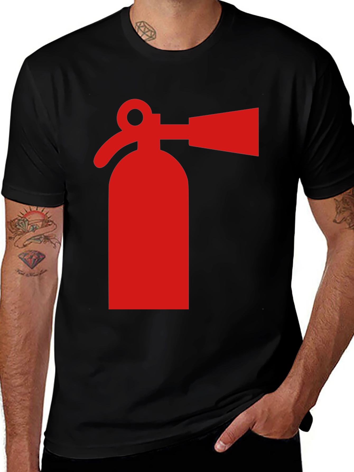 Fire Extinguisher Graphic Tee - Bold Statement Shirt