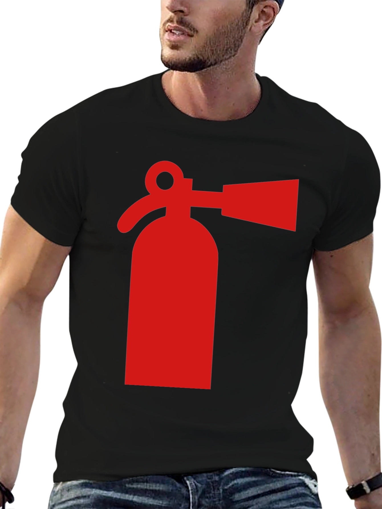Fire Extinguisher Graphic Tee - Bold Statement Shirt
