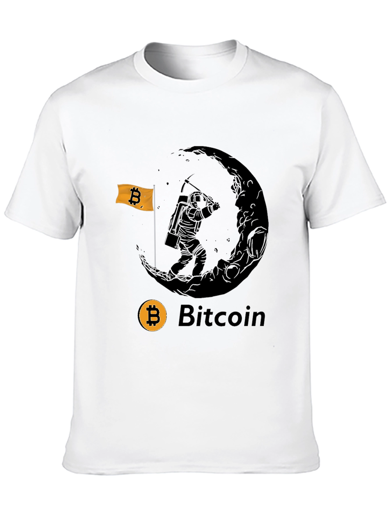Bitcoin Astronaut Moon Mining Black T-Shirt