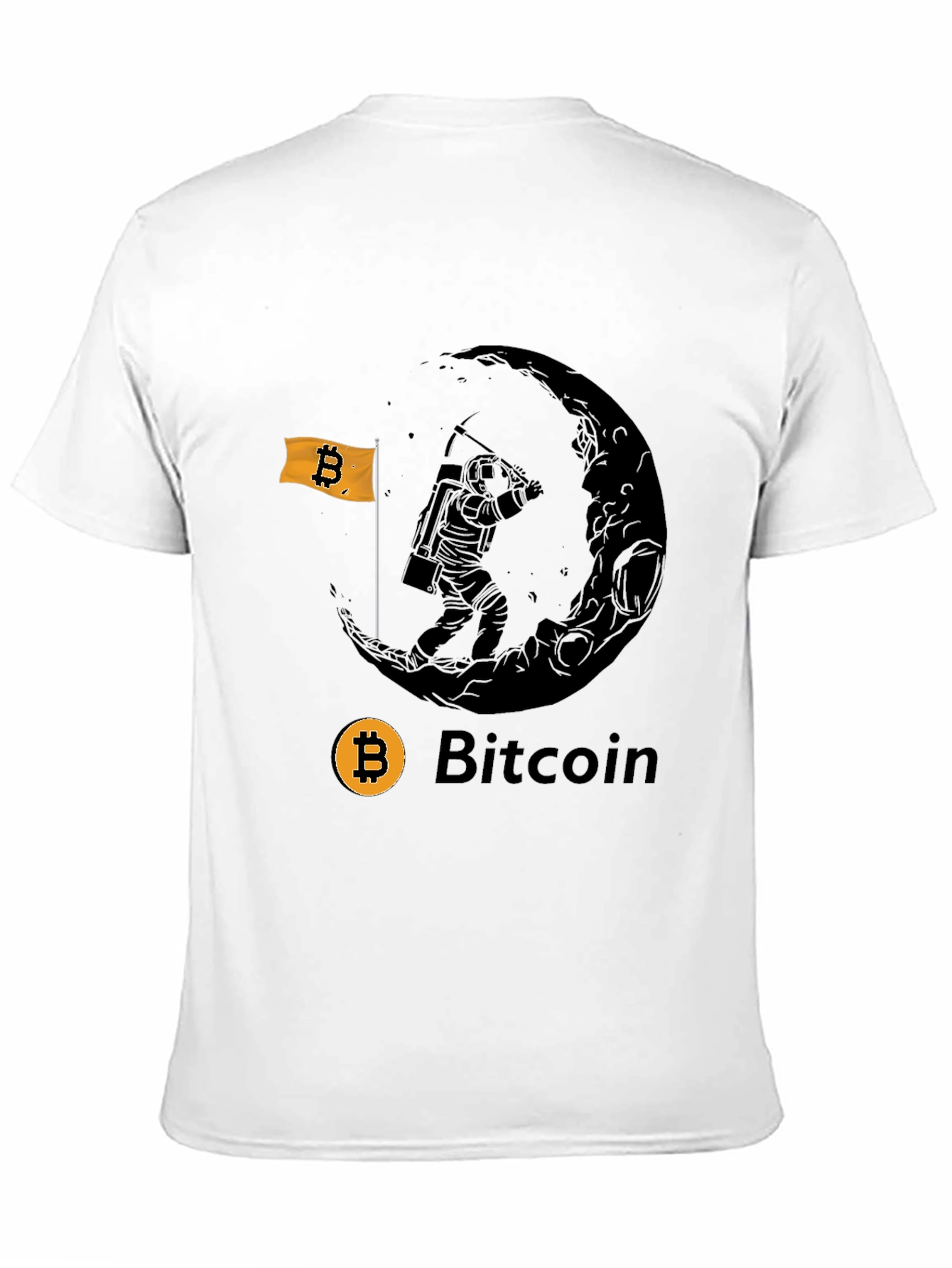 Bitcoin Astronaut Moon Mining Black T-Shirt