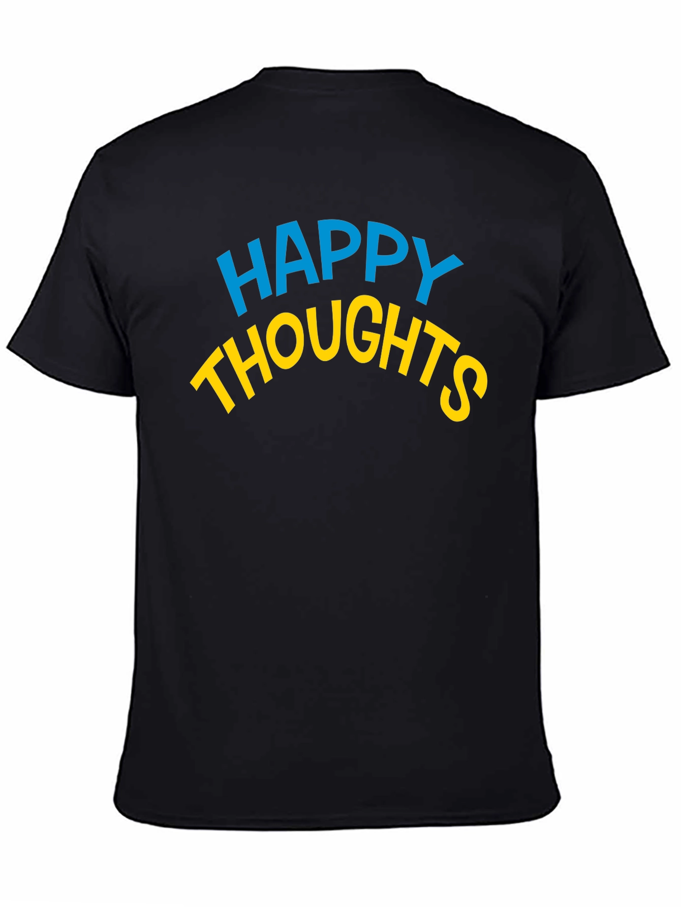 Happy Thoughts Graphic Tee - Soft Black Cotton T-Shirt