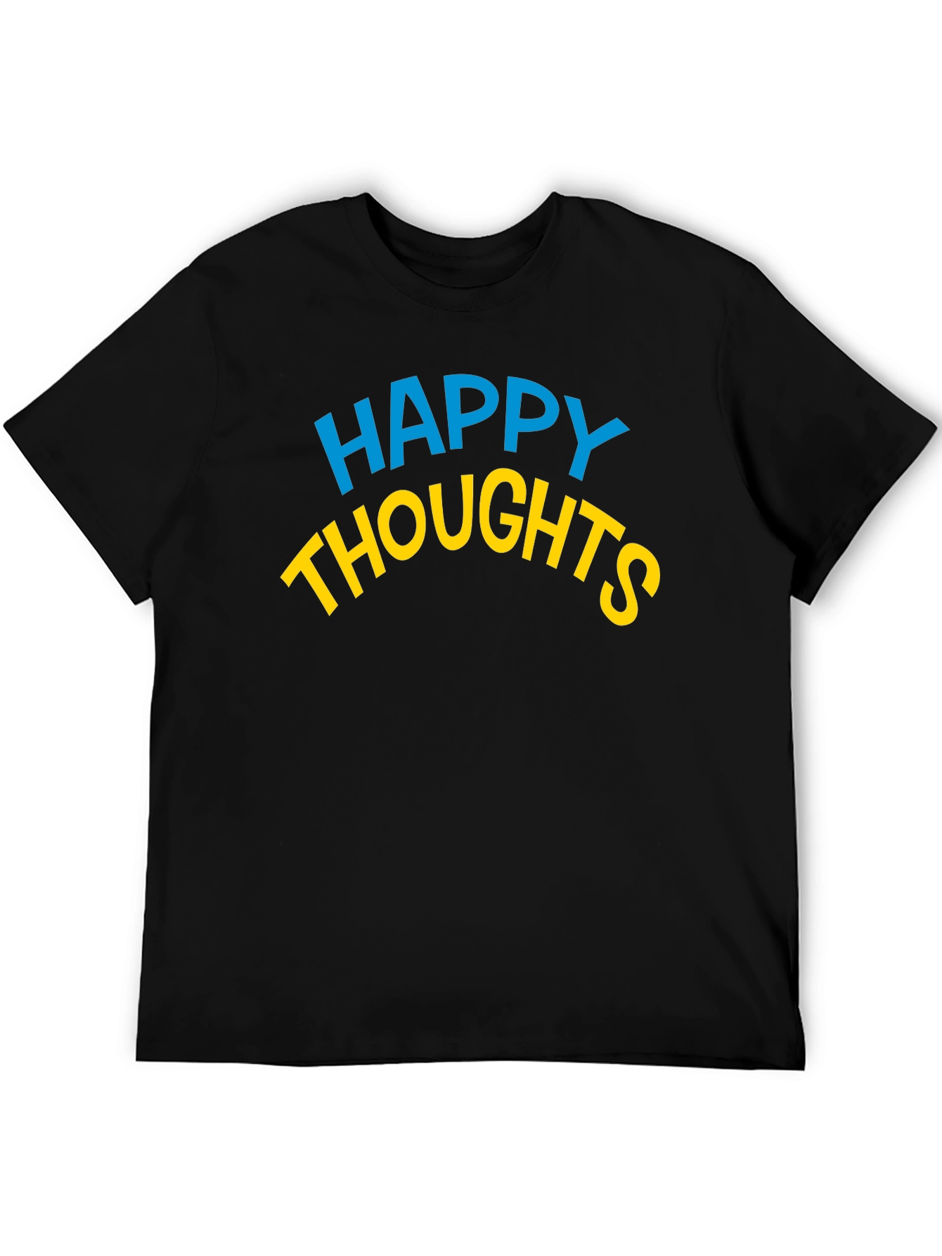 Happy Thoughts Graphic Tee - Soft Black Cotton T-Shirt