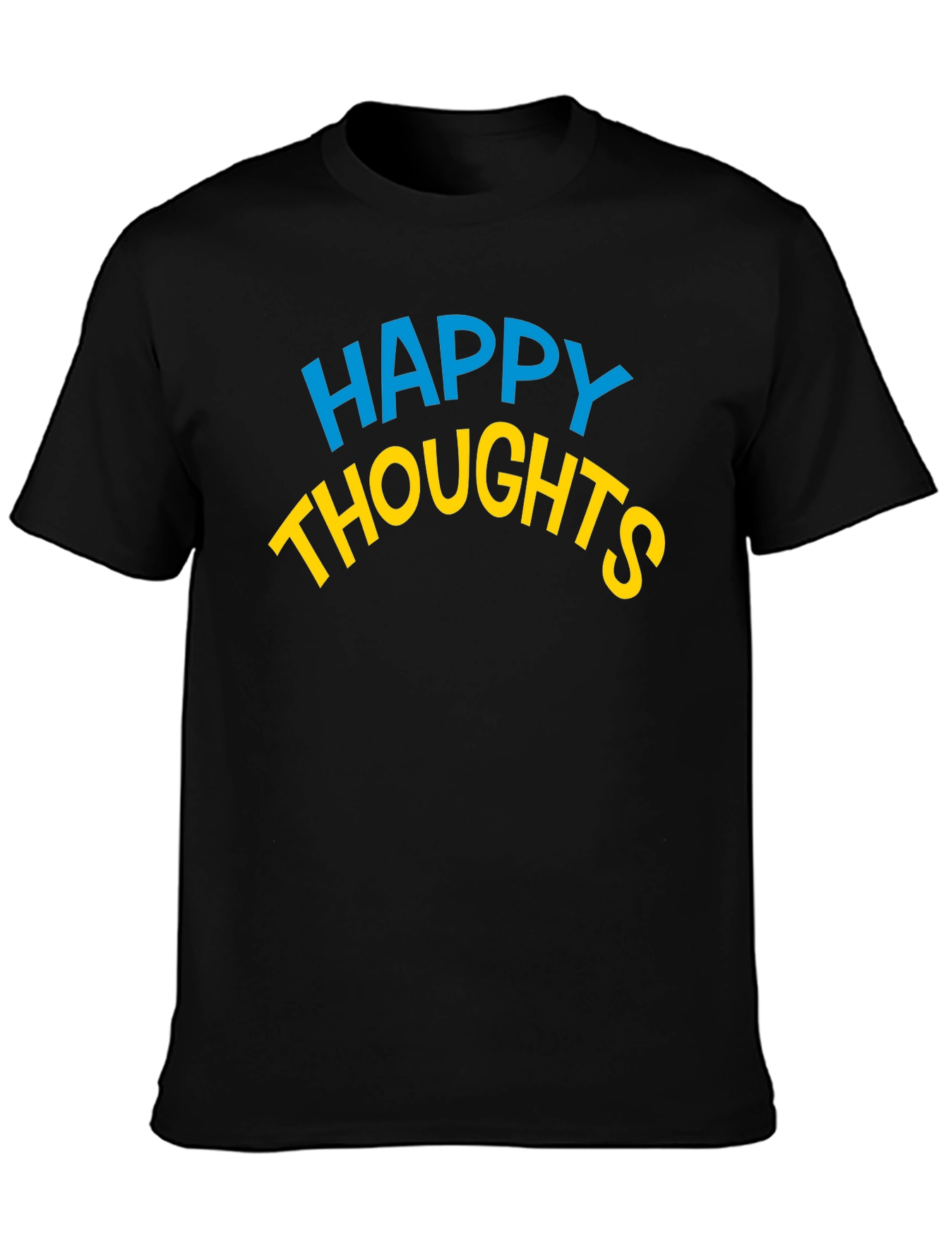 Happy Thoughts Graphic Tee - Soft Black Cotton T-Shirt