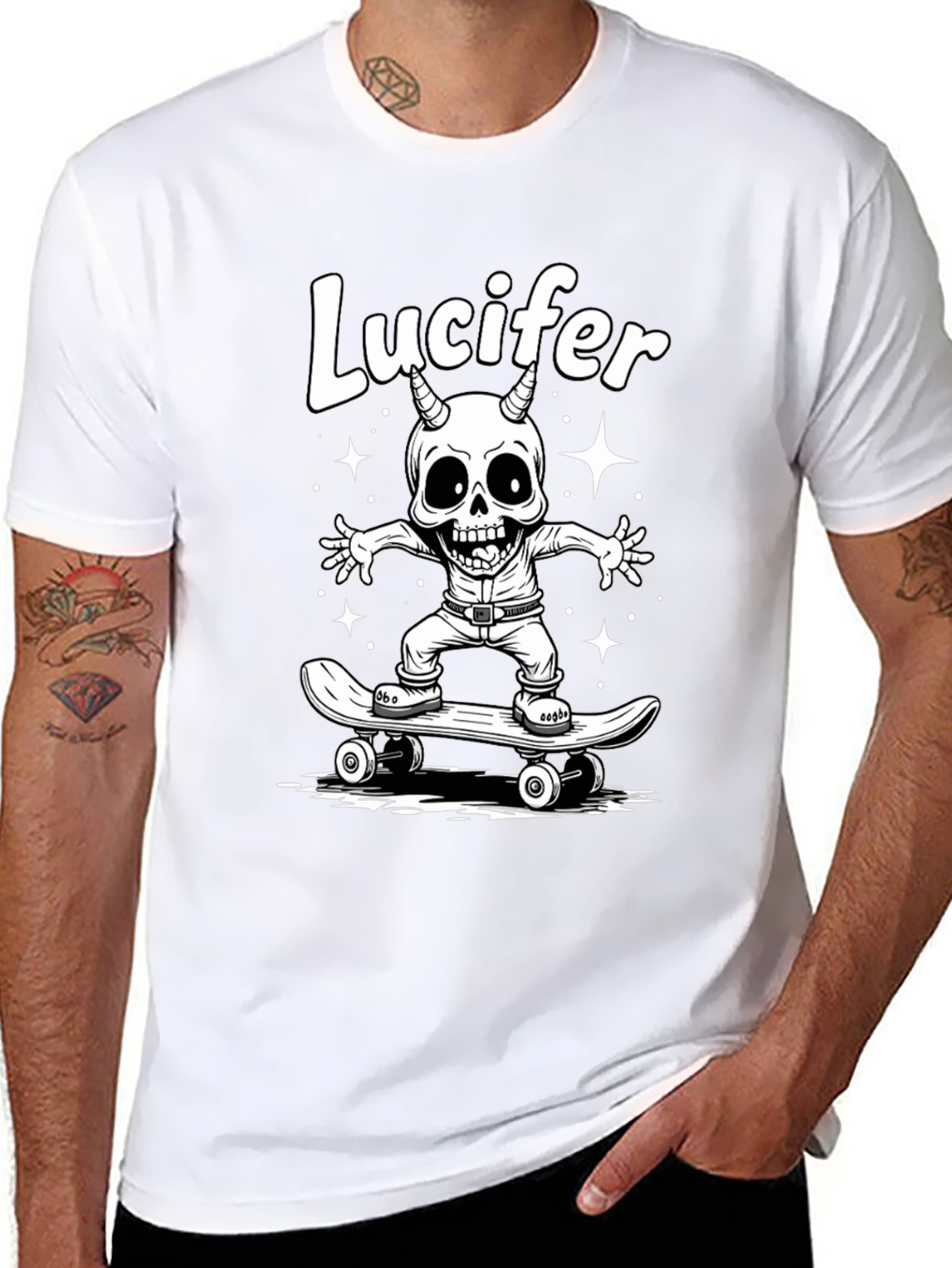 Lucifer Skateboarder Graphic T-Shirt