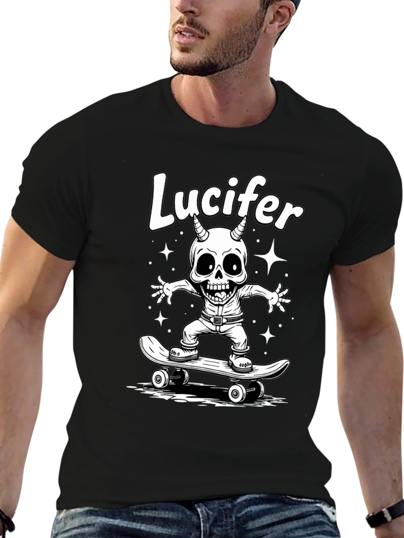 Lucifer Skateboarder Graphic T-Shirt