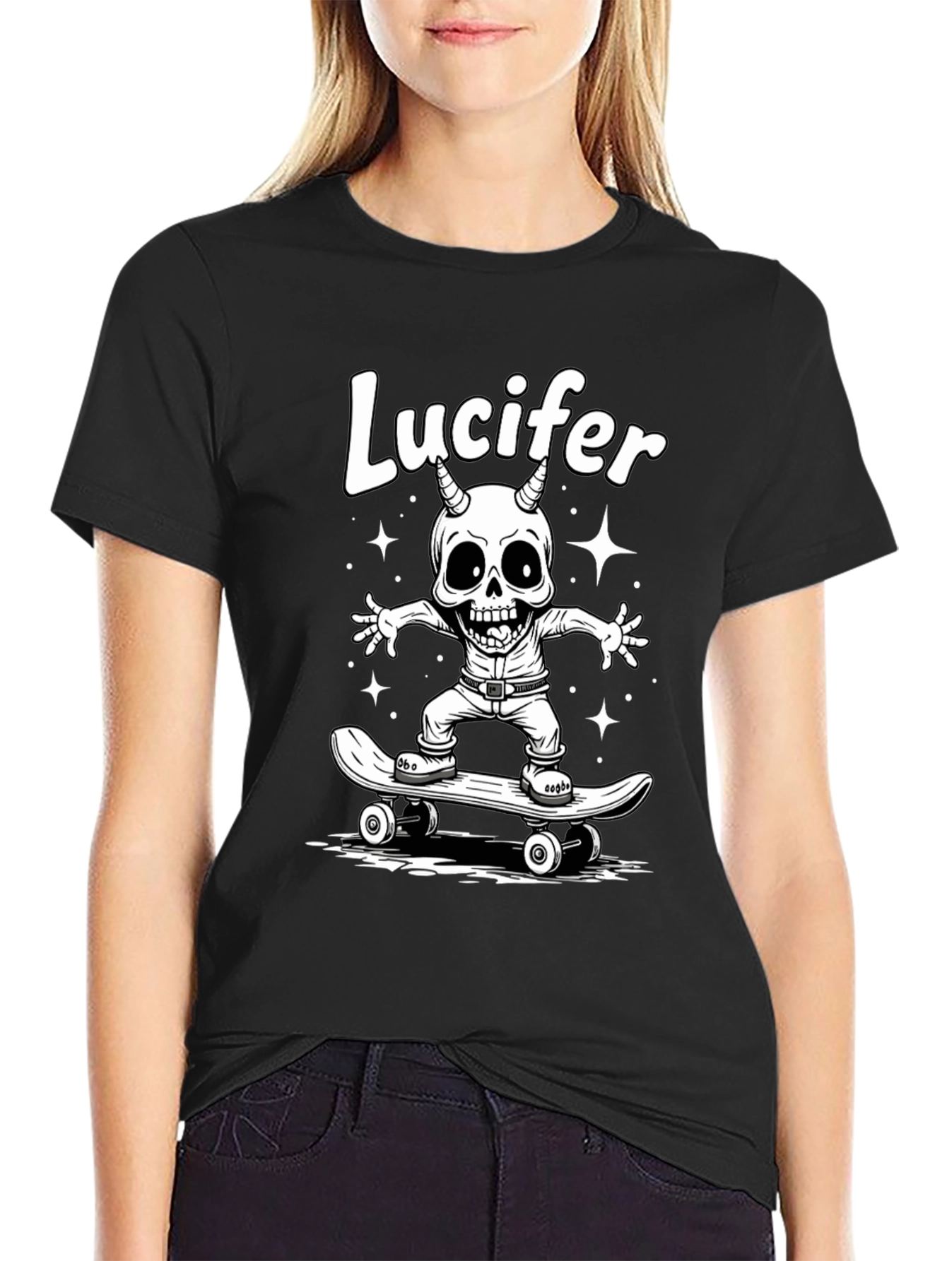 Lucifer Skateboarder Graphic T-Shirt