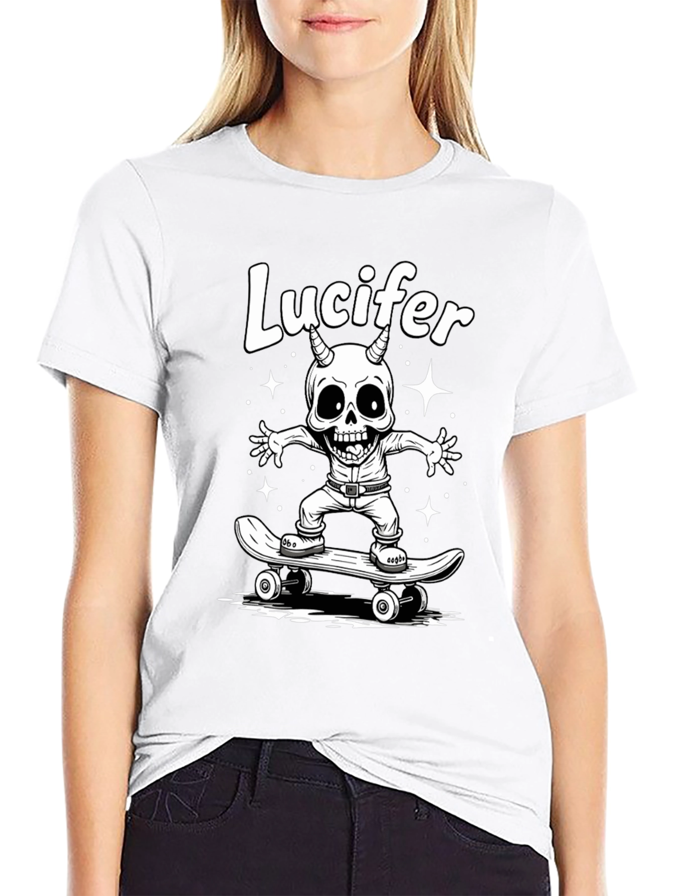 Lucifer Skateboarder Graphic T-Shirt