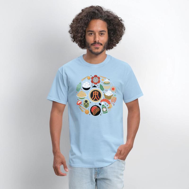 Japanese Cuisine Circle Retro Design T-Shirt