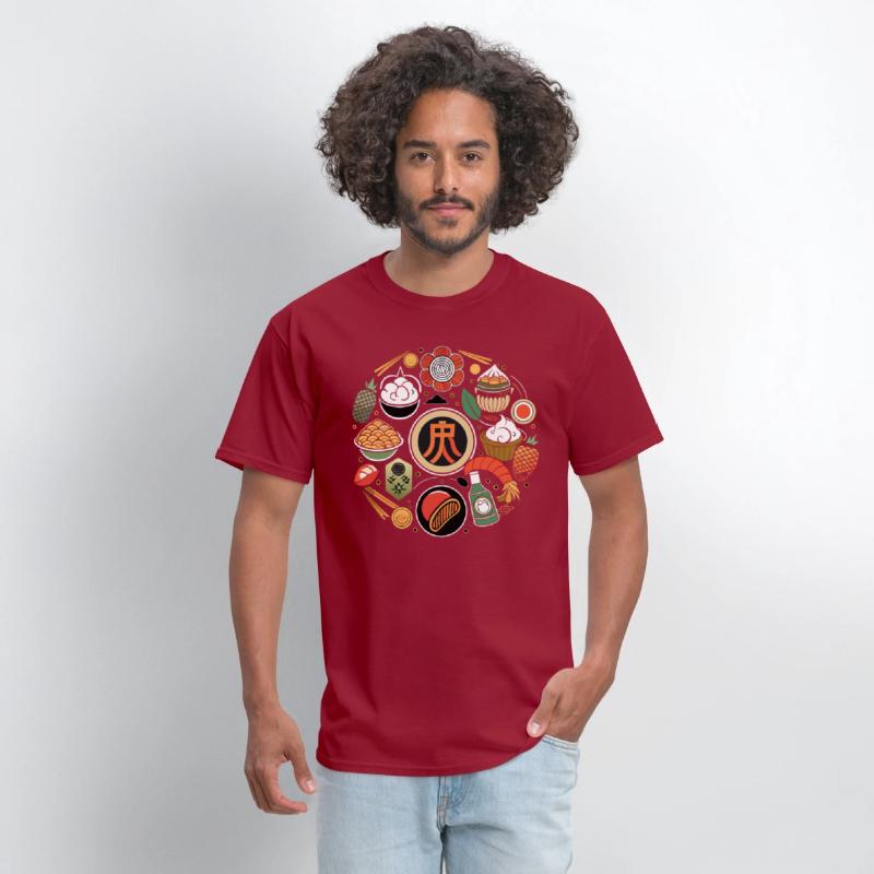 Japanese Cuisine Circle Retro Design T-Shirt