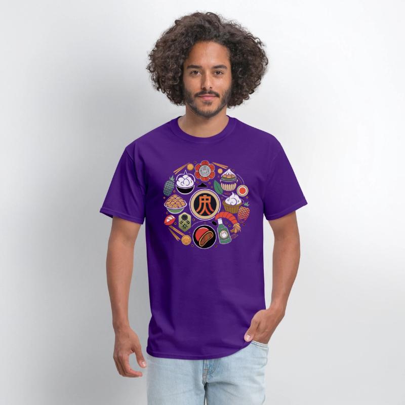 Japanese Cuisine Circle Retro Design T-Shirt
