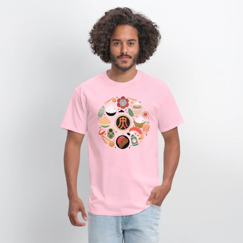 Japanese Cuisine Circle Retro Design T-Shirt