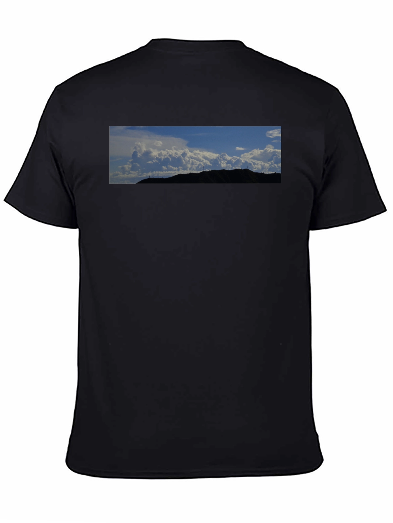 Black T-Shirt with Landscape Graphic