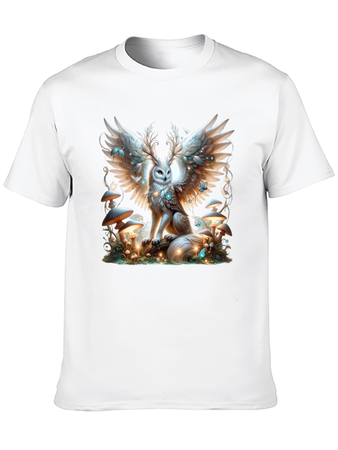 Winged Owl Graphic Tee - Unique Forest Design