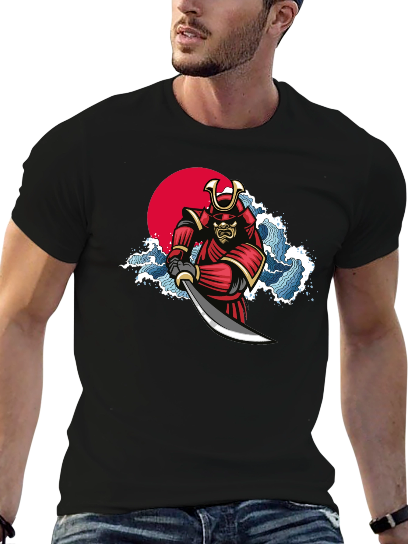 Samurai Warrior Graphic T-Shirt - Japanese Art Tee