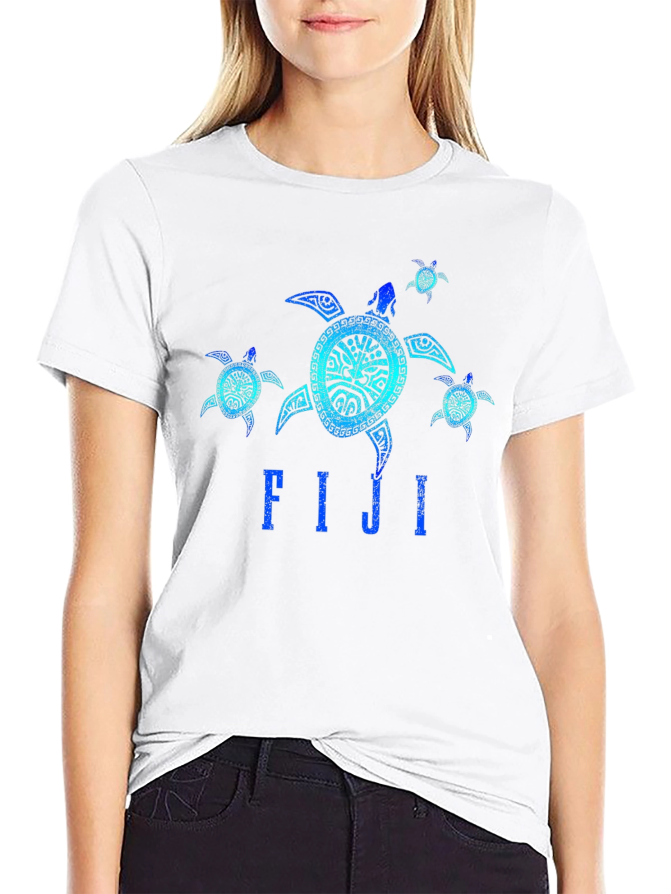 Fiji Turtle Graphic Black T-Shirt
