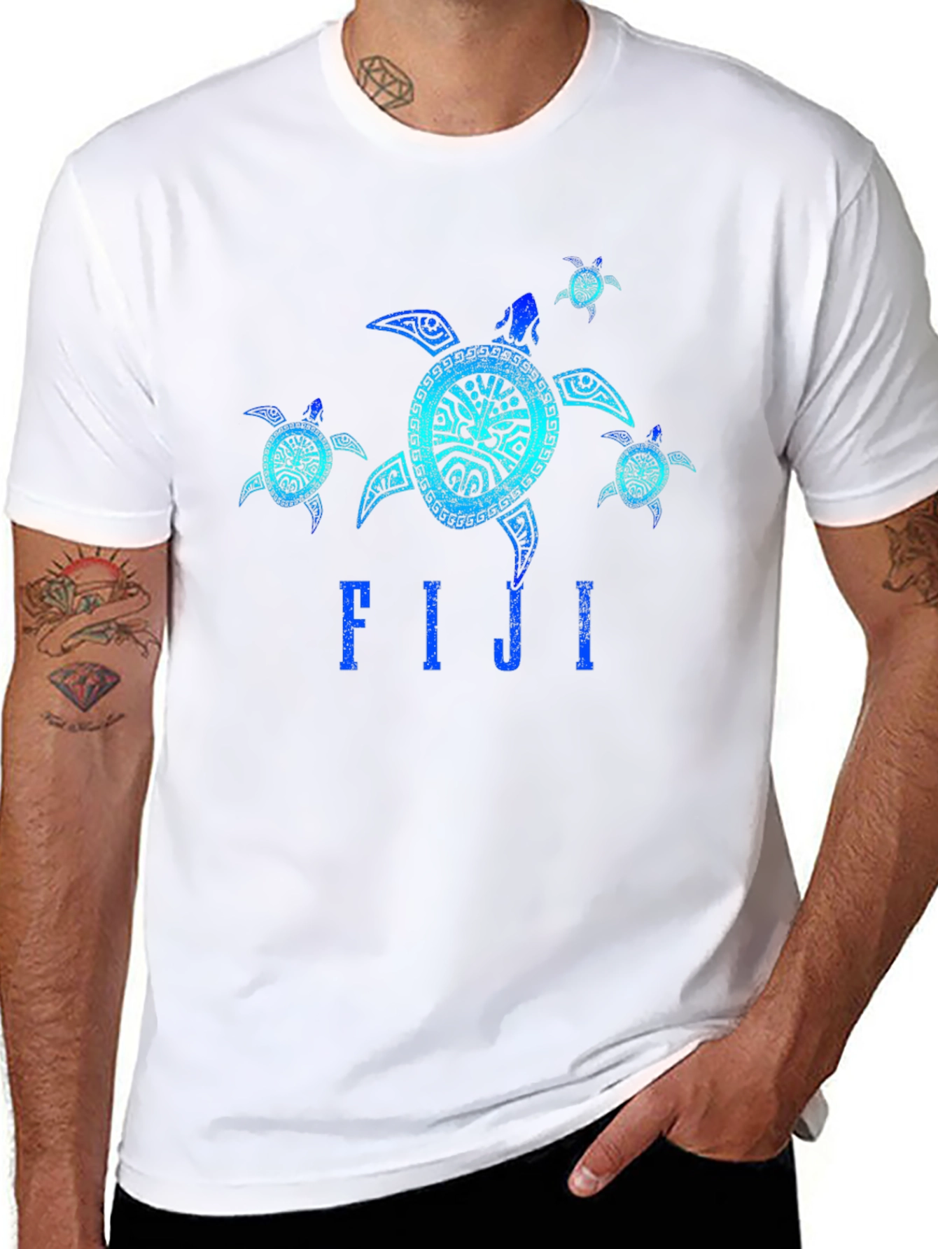 Fiji Turtle Graphic Black T-Shirt