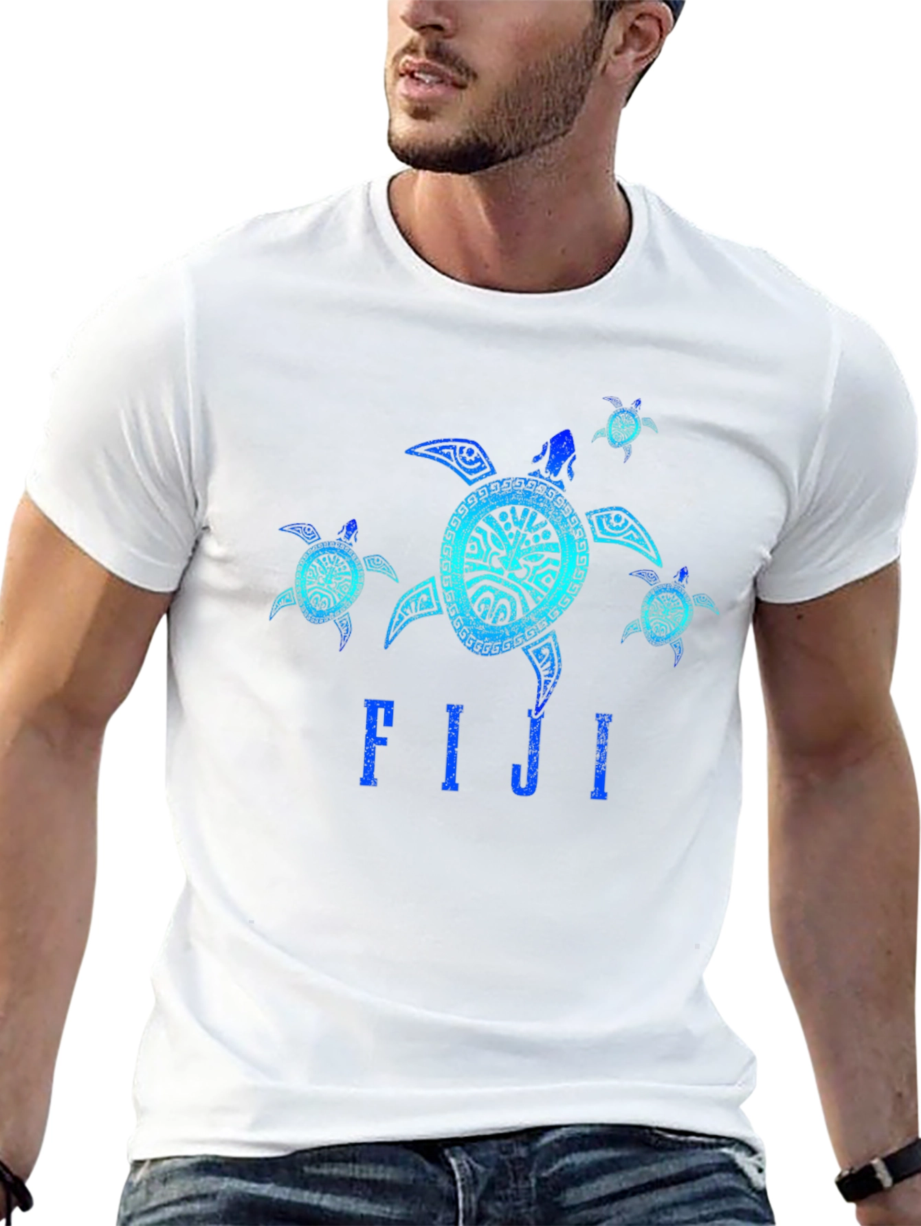 Fiji Turtle Graphic Black T-Shirt