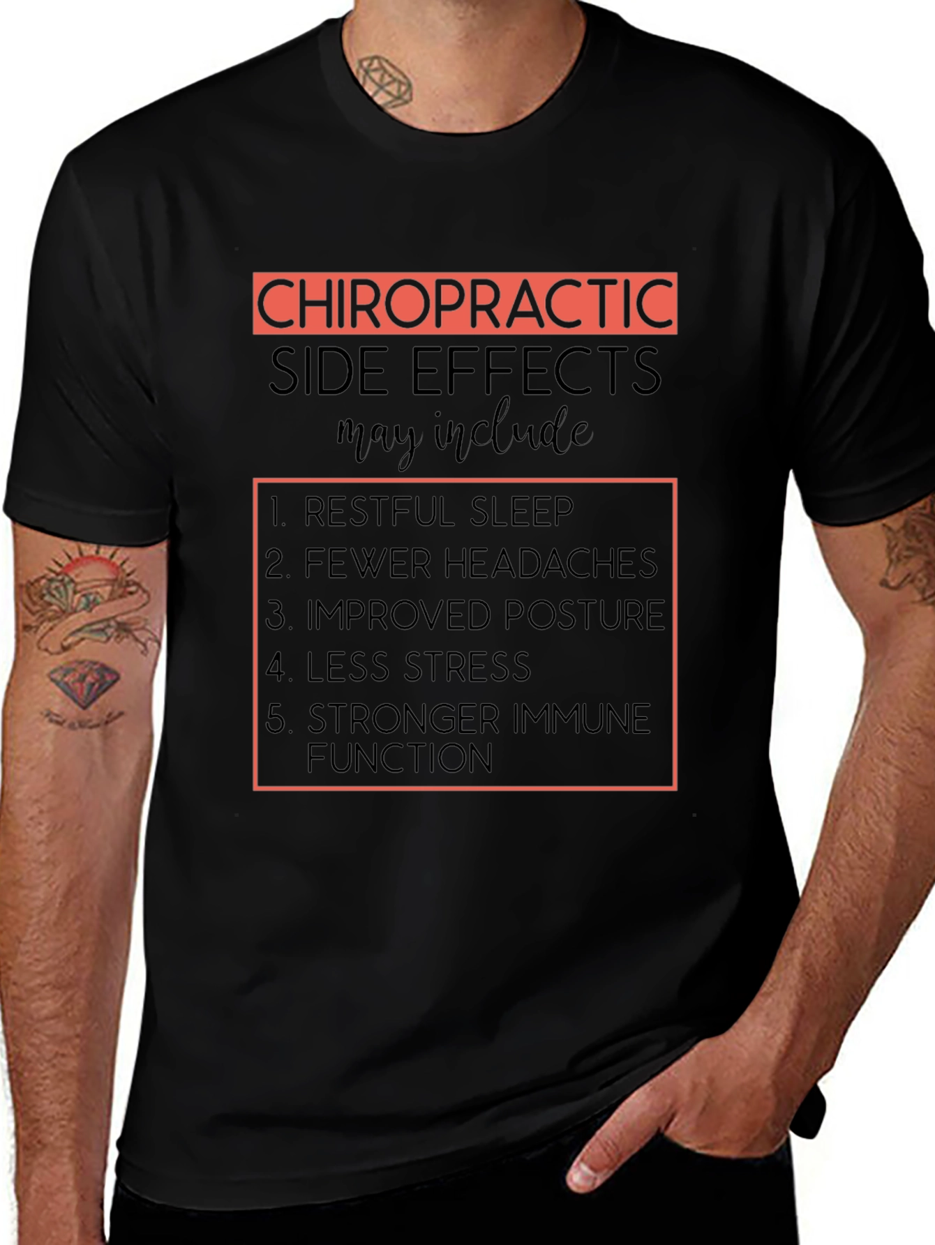 Chiropractic Side Effects T-Shirt - Black