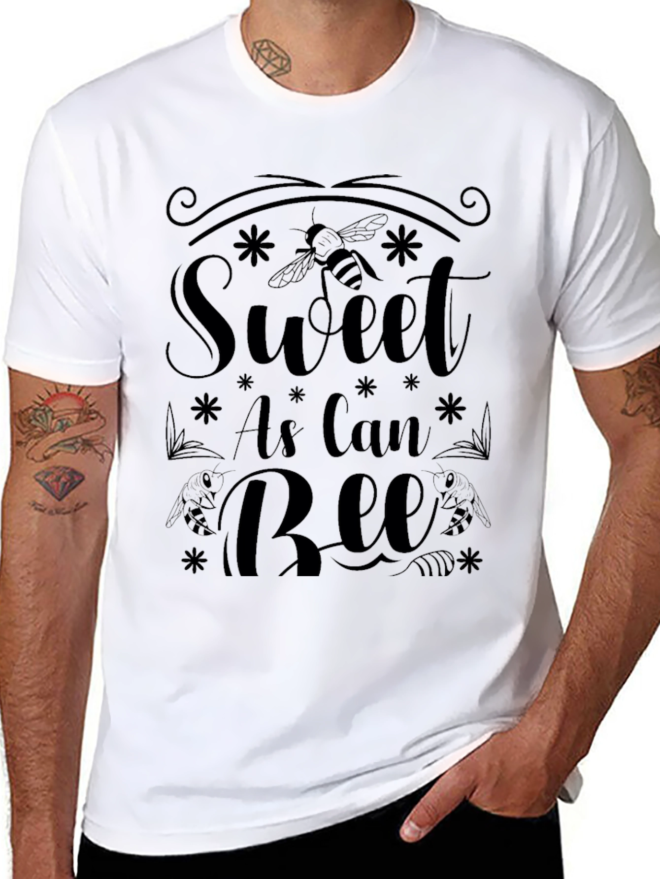 Sweet As Can Bee Graphic Tee - Black